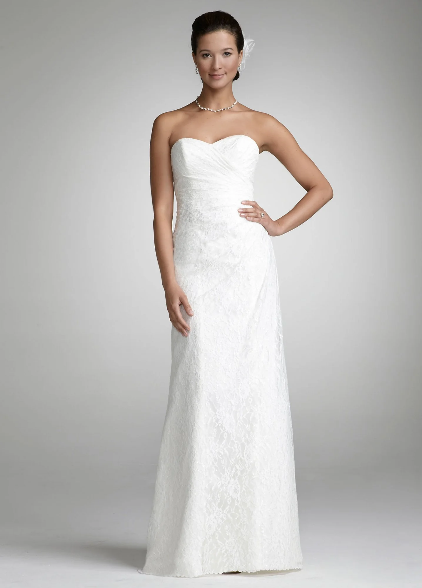 Extra Length Sweetheart Strapless Lace Gown - Image 2