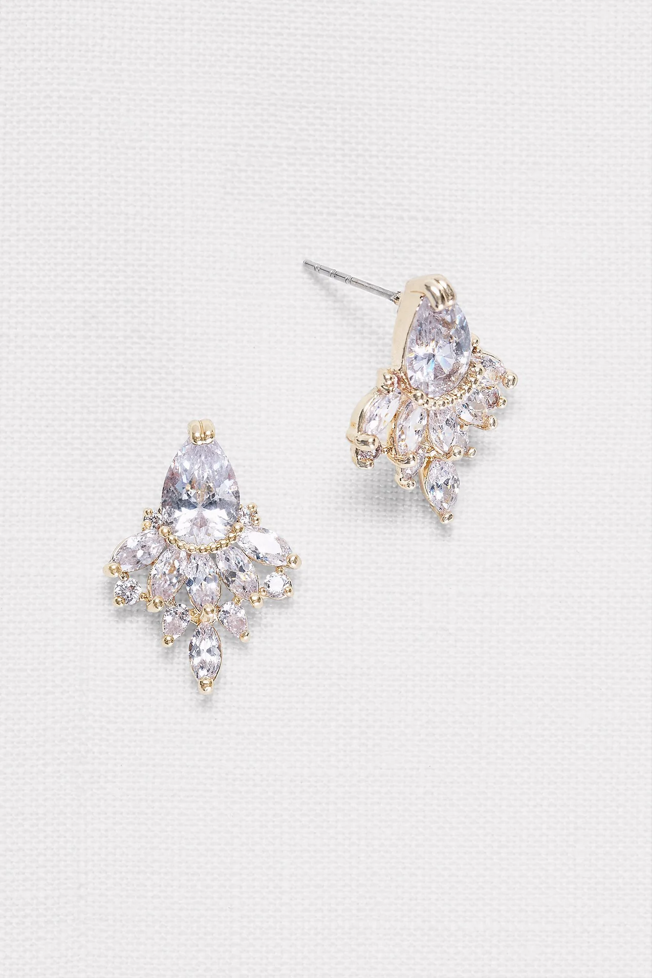 Faceted Crystal Stud Earrings - Image 3