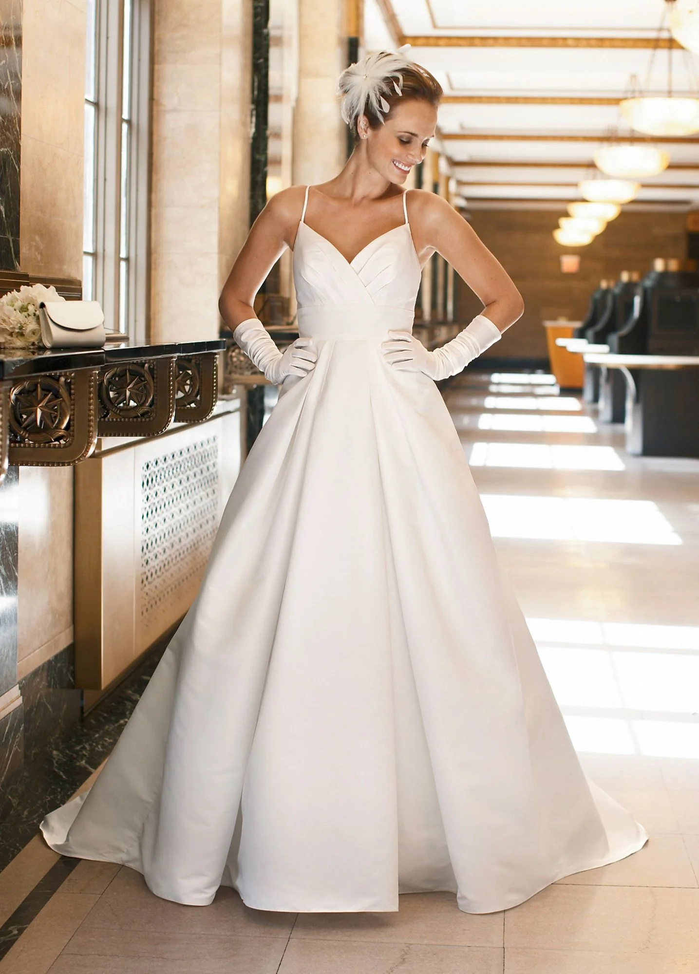 Faile Ball Gown with V-Neck and Hidden Pockets - Image 2