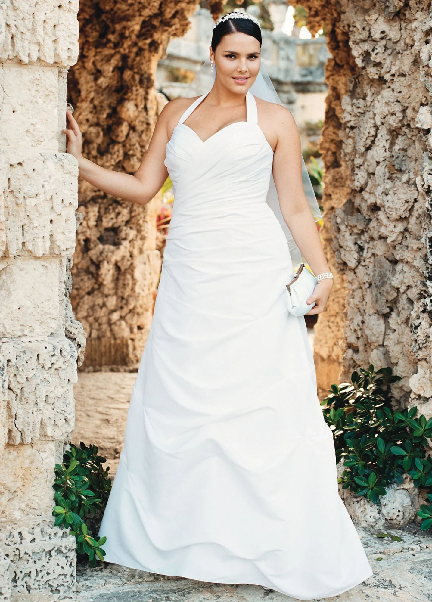 Faille a-line gown flattering sweetheart neckline.