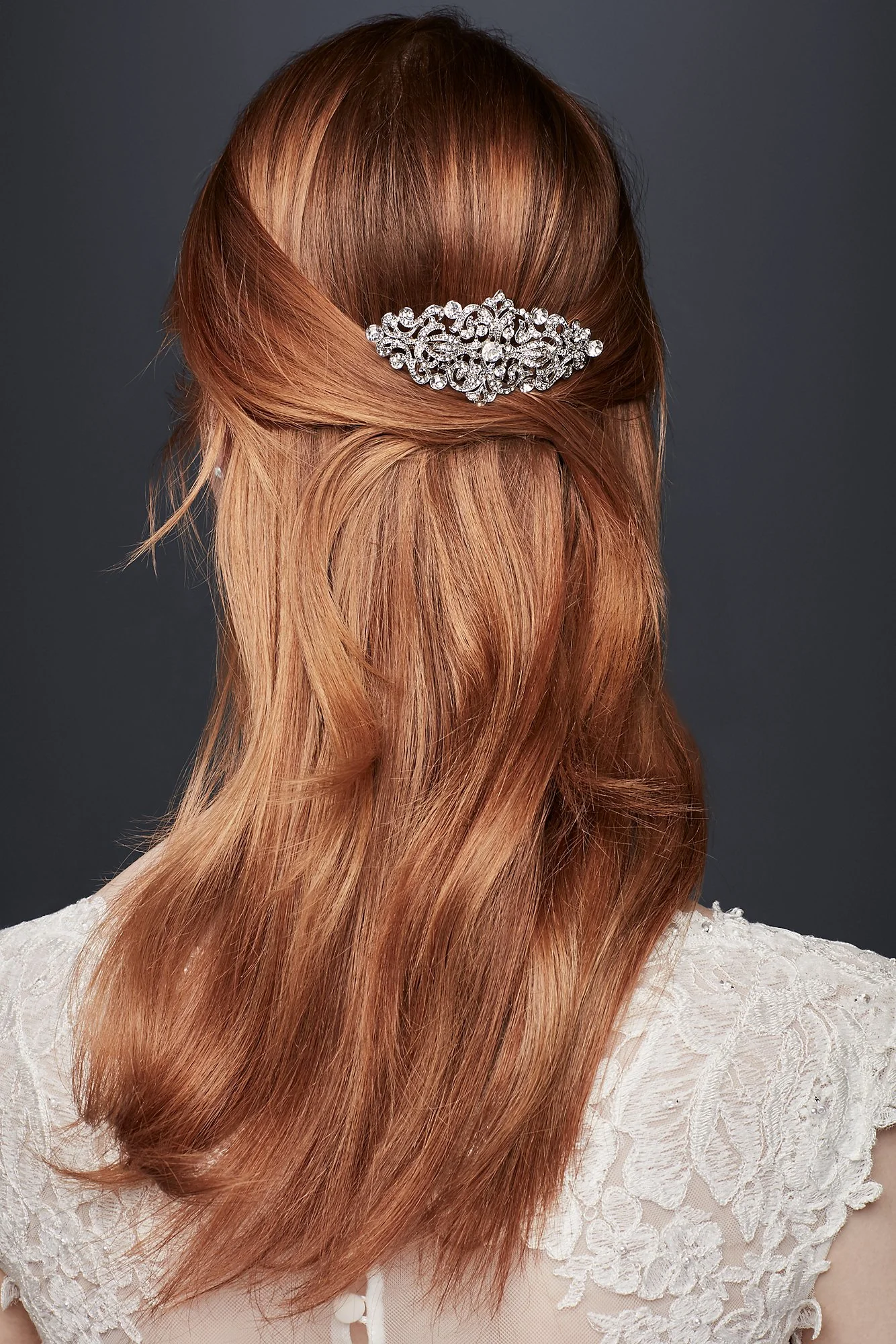 Filigree Flourish Crystal Comb