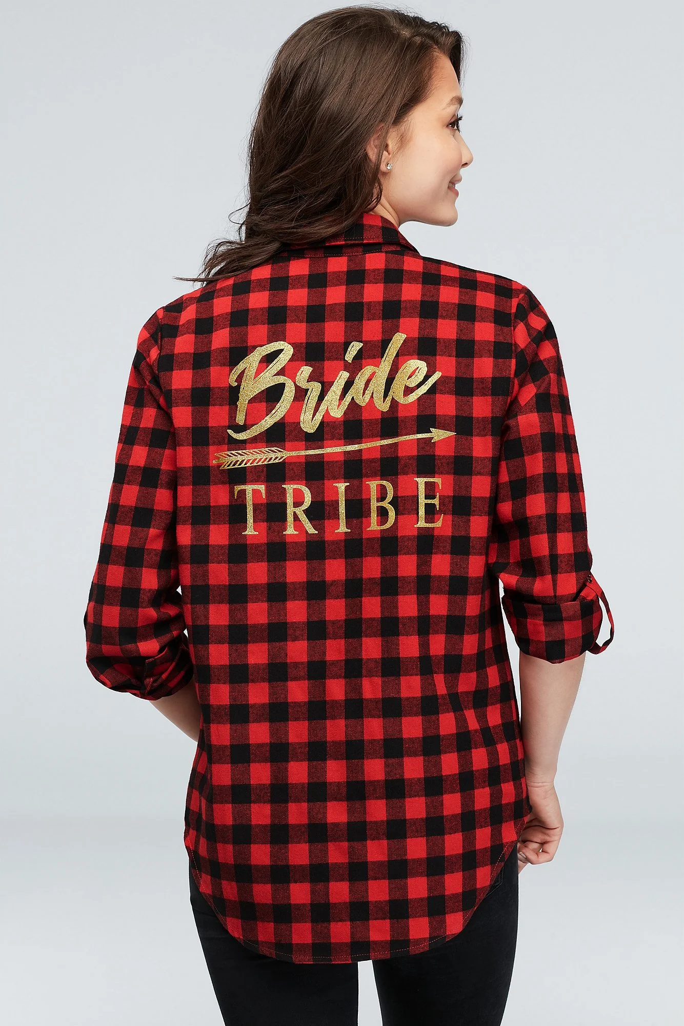 Flannel Check Bride Tribe Button-Down Sleep Shirt - Image 2