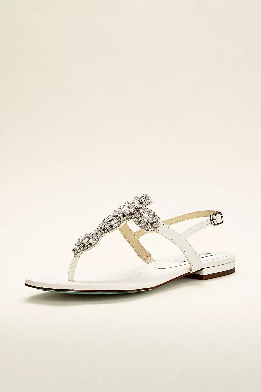 Flat Sandal with Crystal T-Strap - Image 2