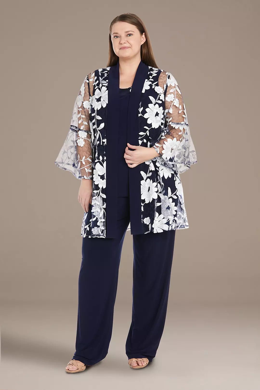 Floral Applique Sequin Pantsuit Set - Image 30