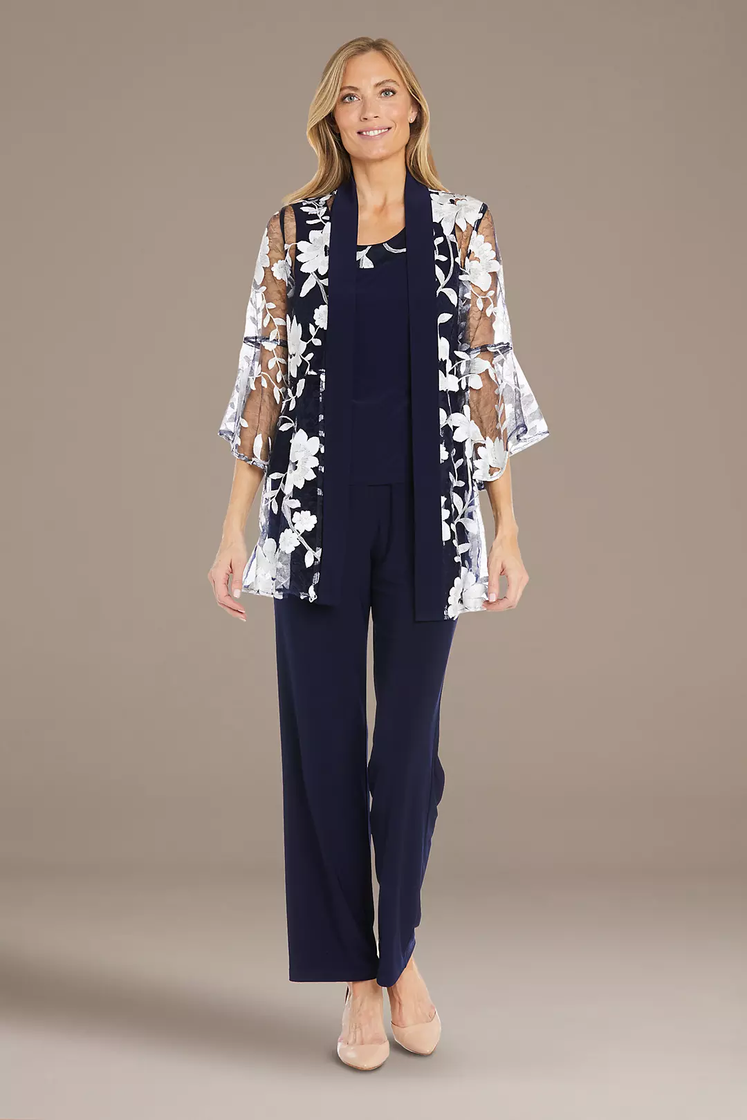 Floral Applique Sequin Pantsuit Set - Image 62
