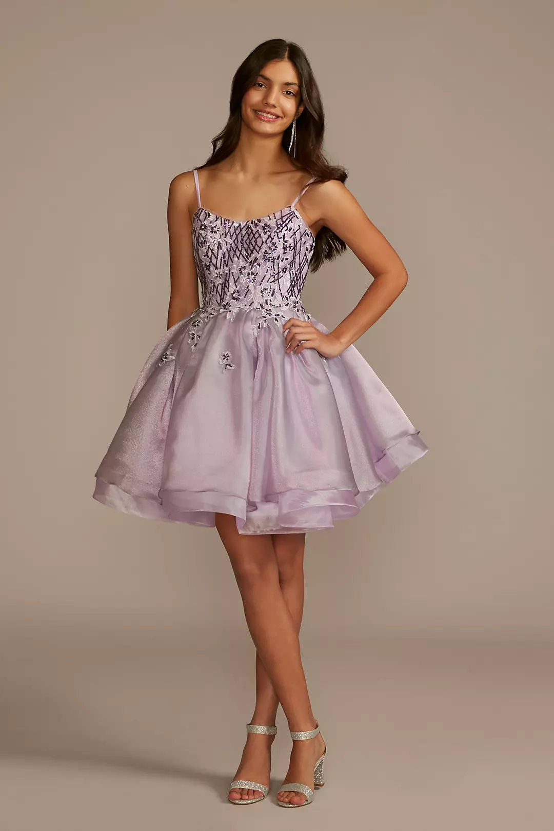 Floral Applique Tiered Damas Dress - Image 3