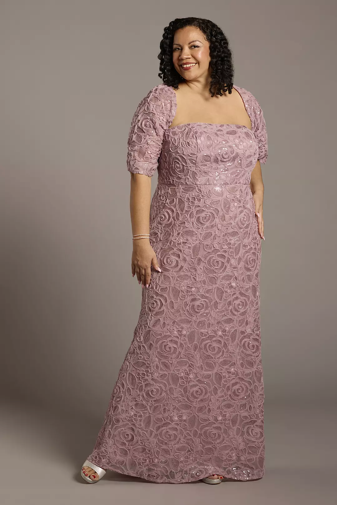 Floral Fit and Flare Dress with Removable Shrug - Image 3