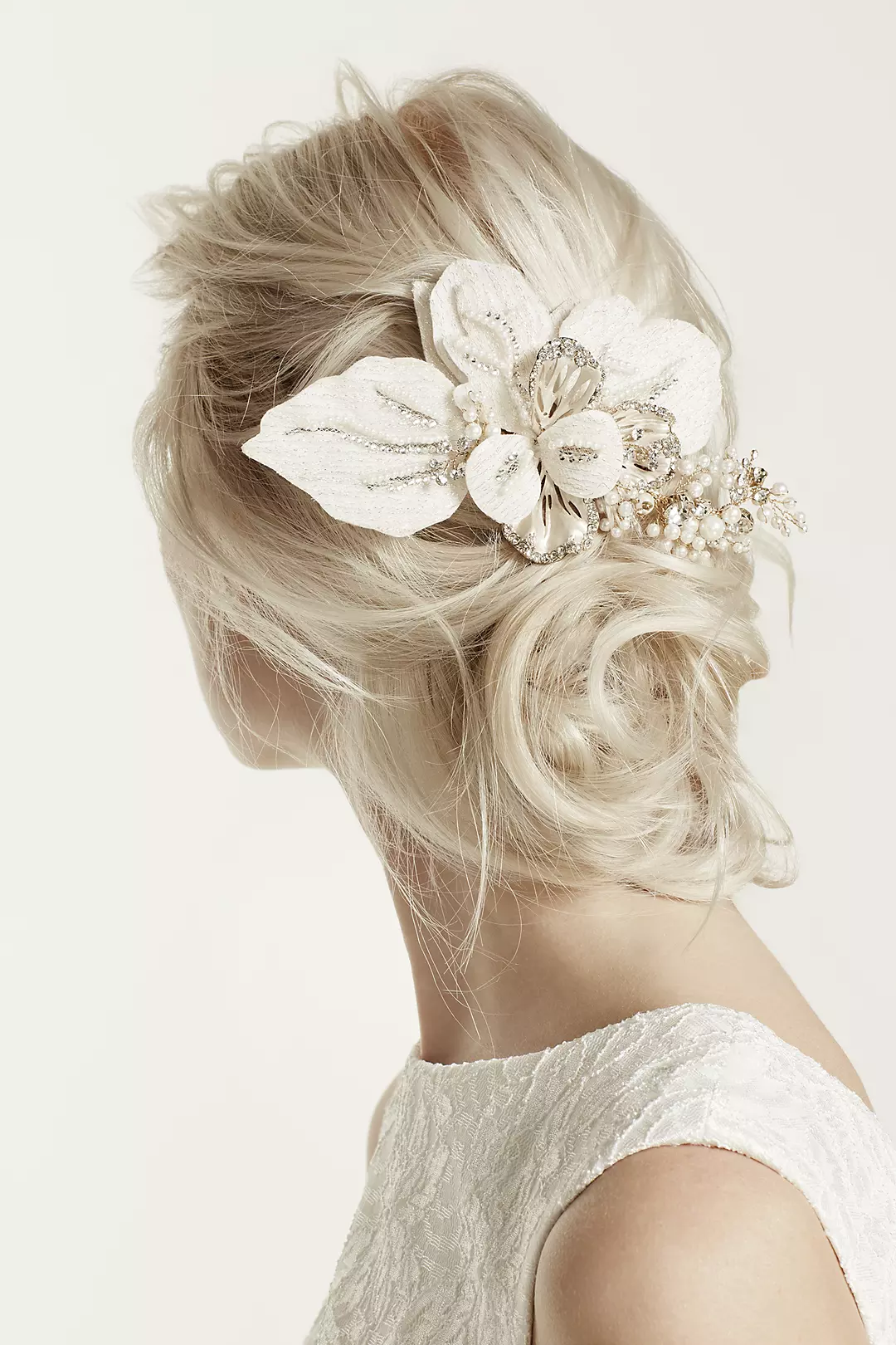 Floral Headpiece with Pearls and Crystals - Image 2