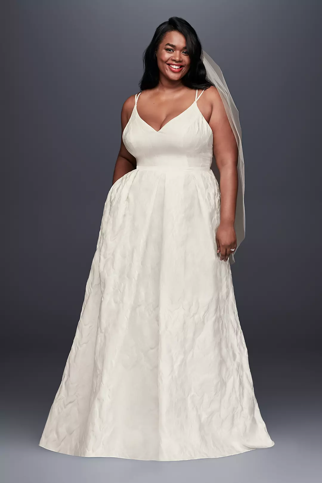 Floral Jacquard A-Line Wedding Dress - Image 21