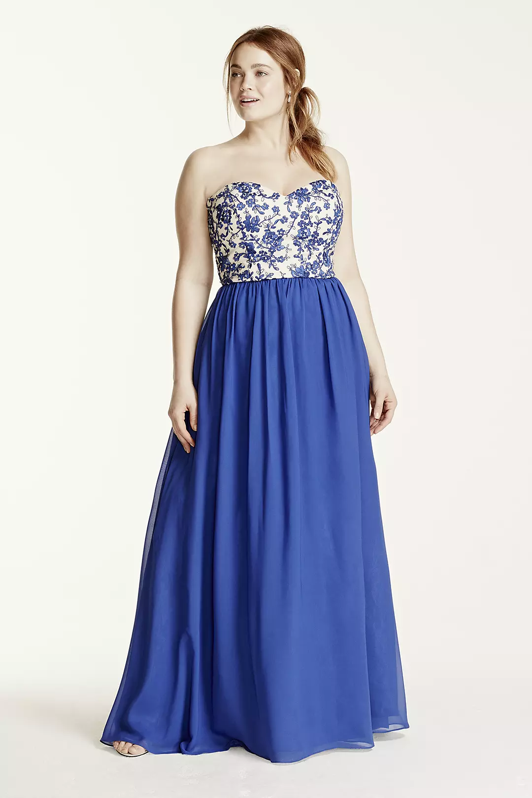 Floral Lace Applique Beaded Bodice Dress