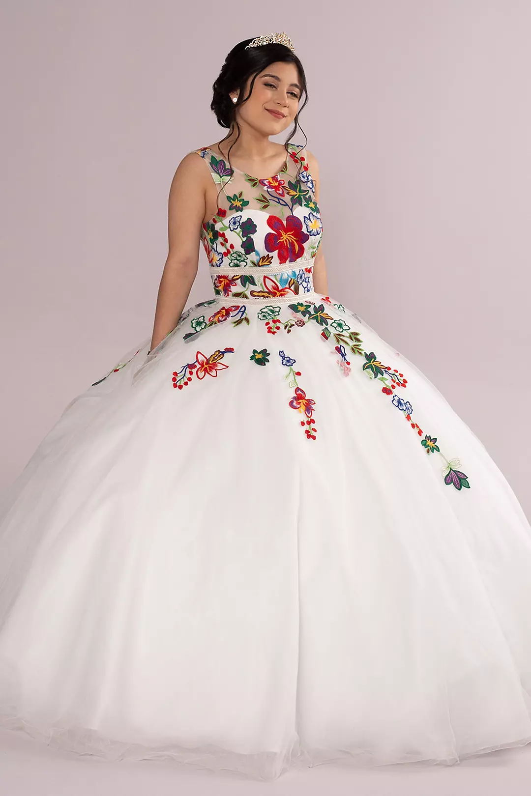 Floral Lace Applique Quince Dress - Image 3