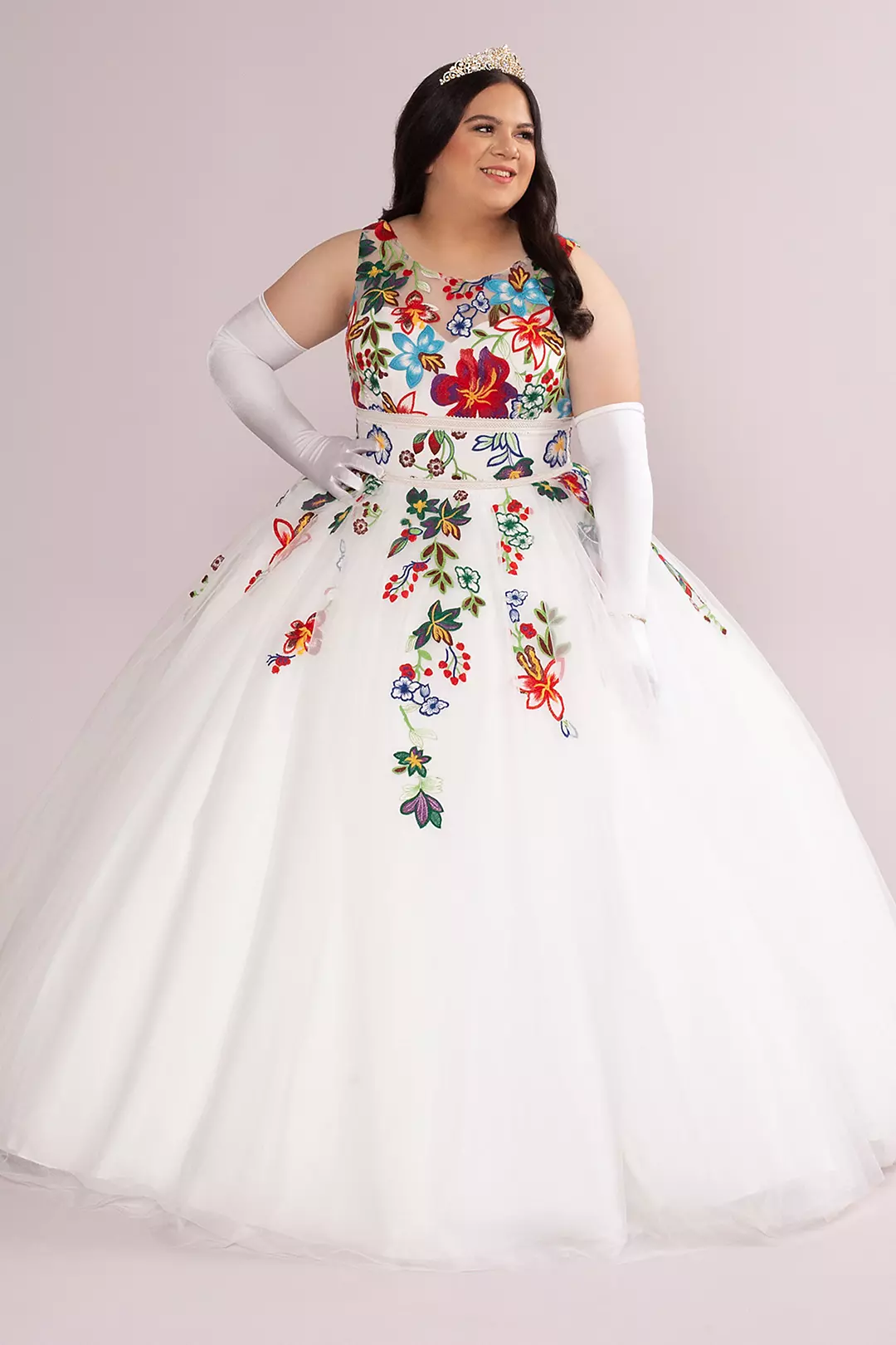 Floral Lace Applique Quince Dress - Image 6