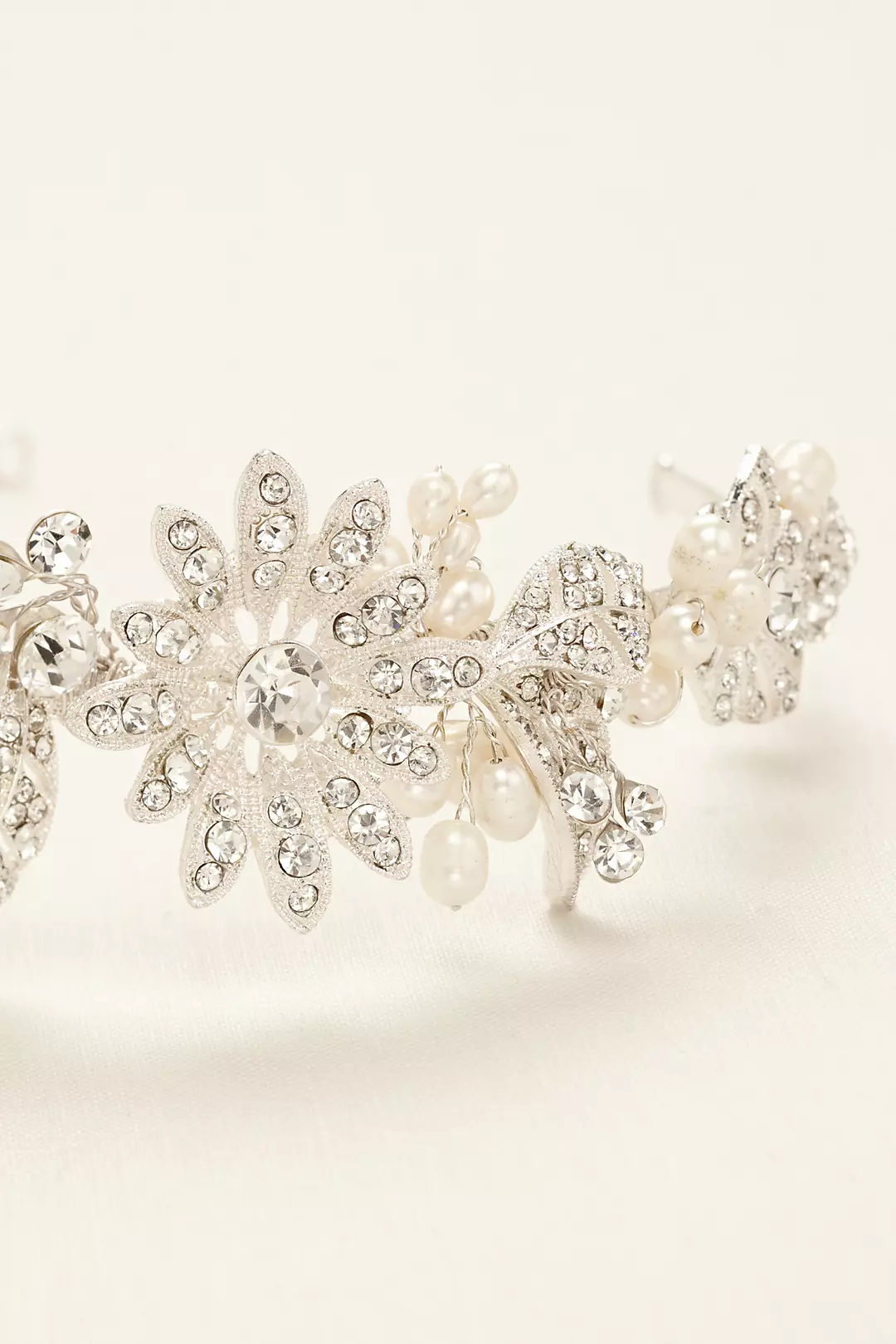 Floral Pave Rhinestone Side Motif Headband - Image 2