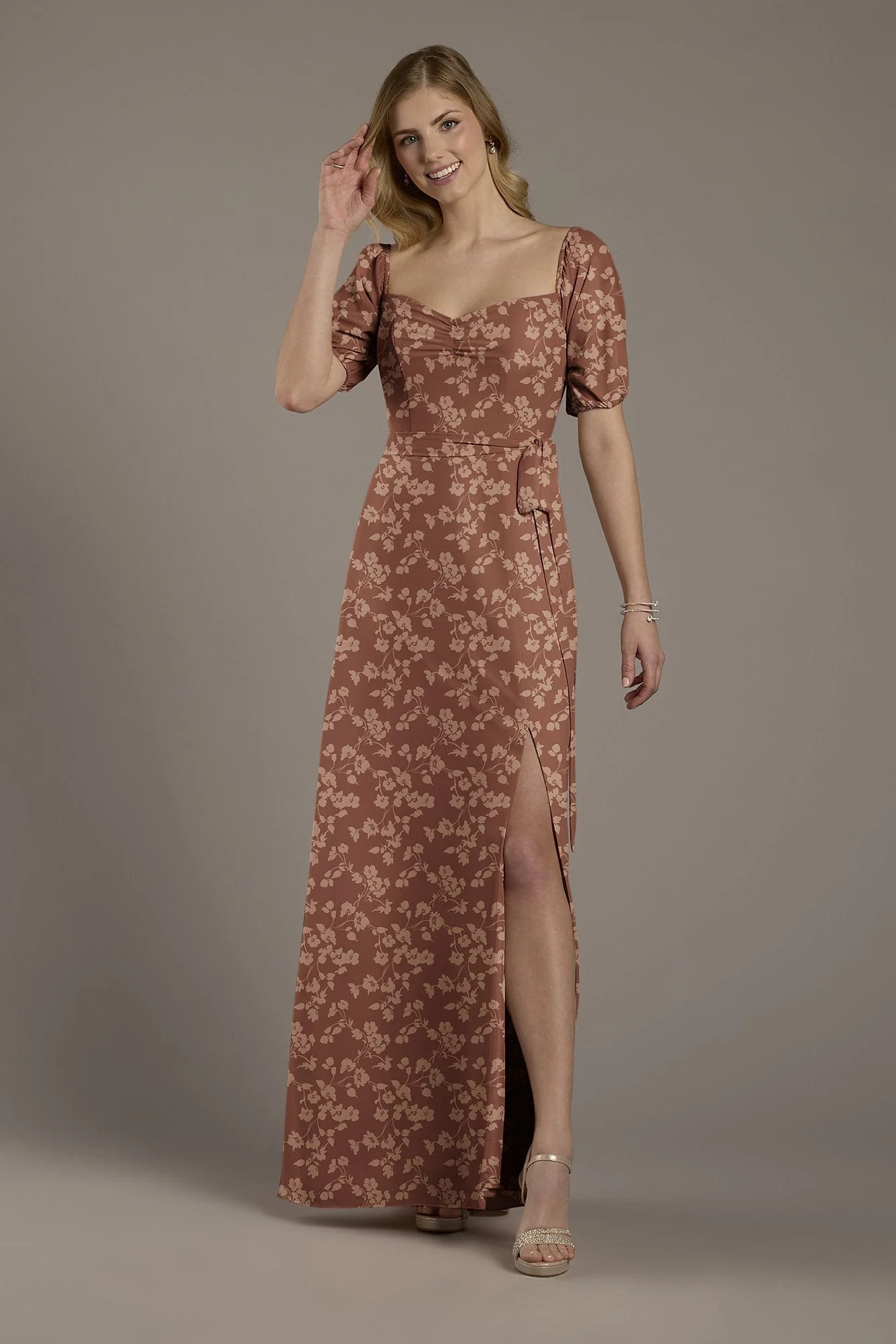 Floral Print Chiffon Billow Sleeve Dress - Image 5