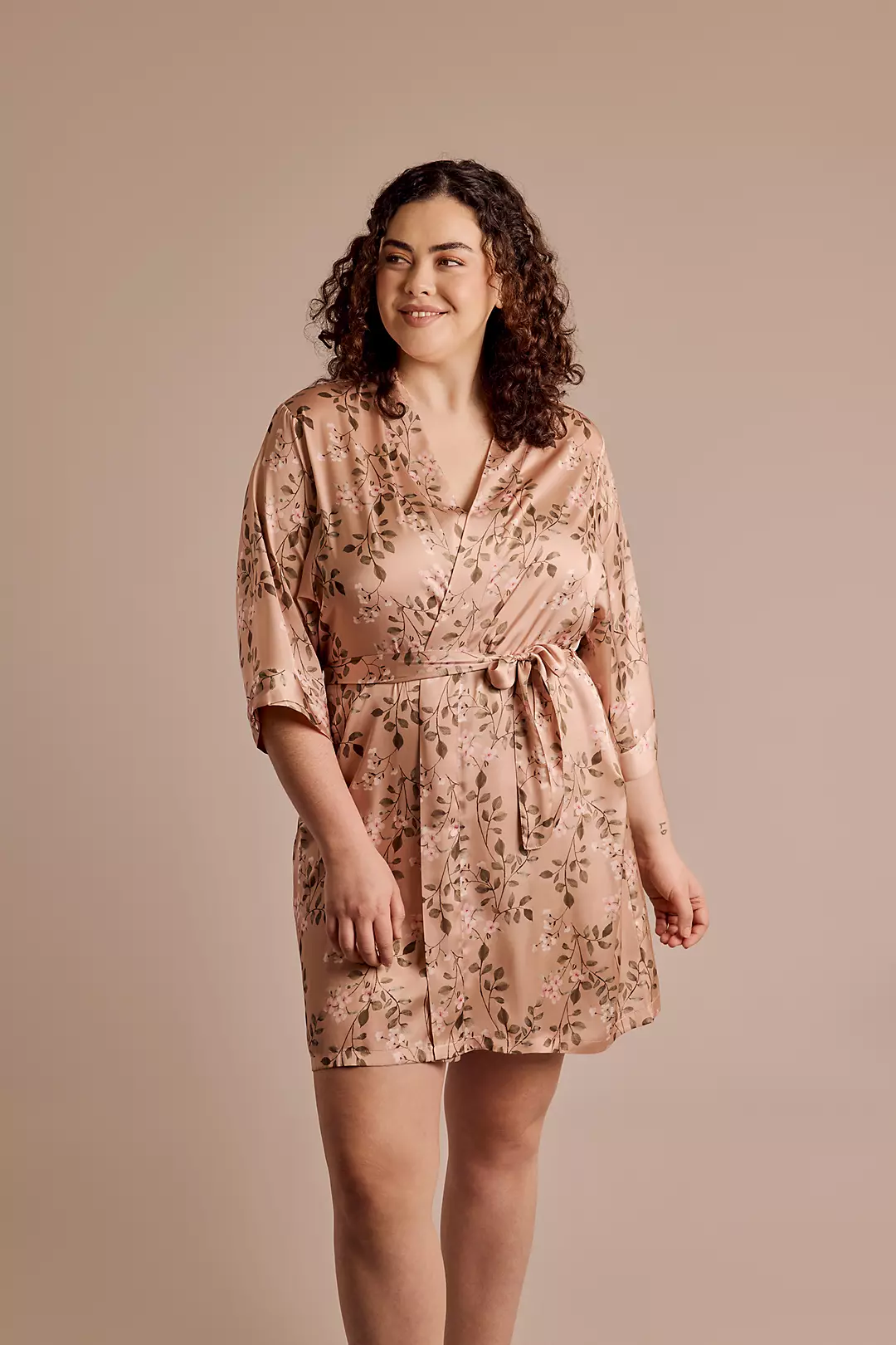 Floral Print Satin Robe - Image 2