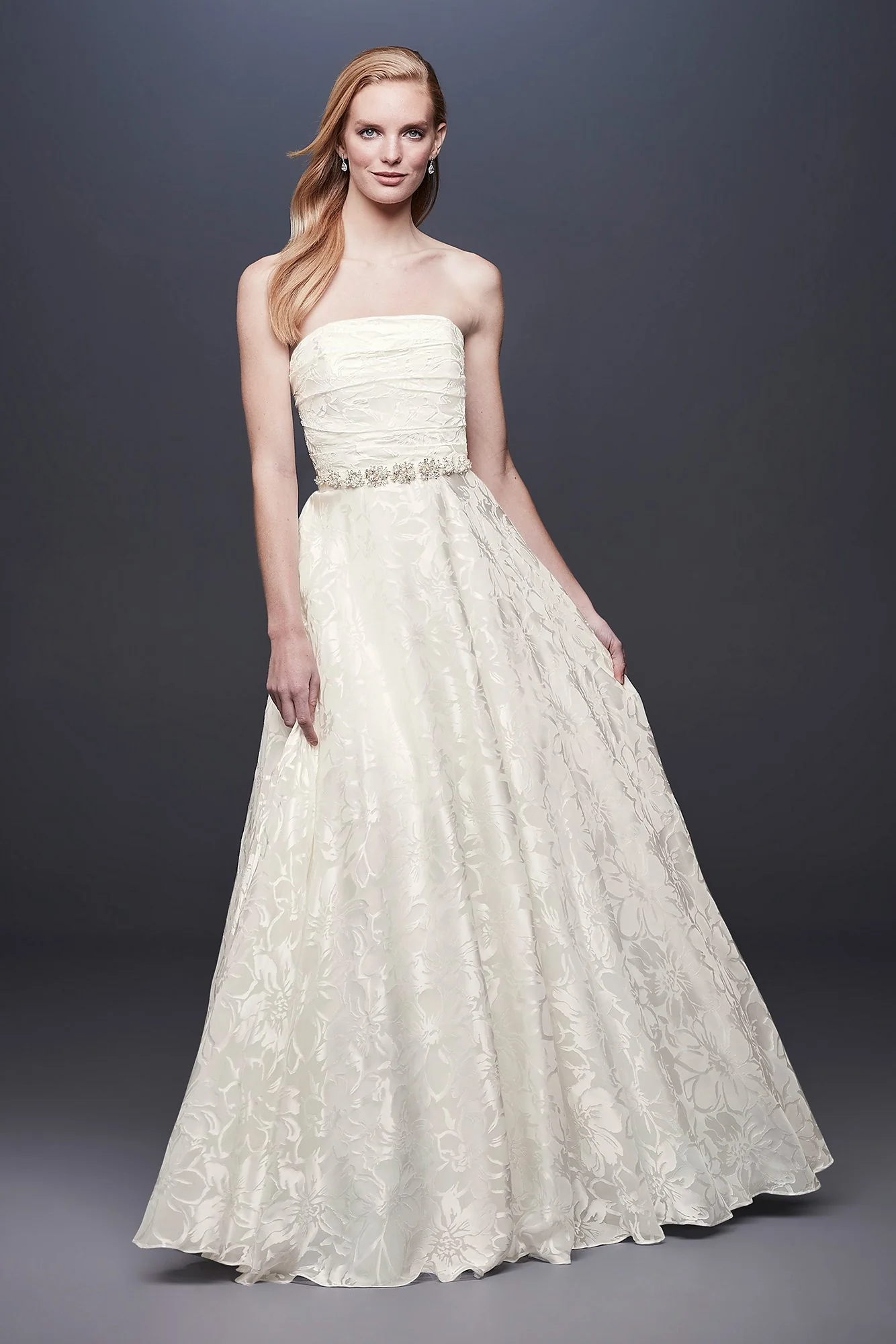 Floral Printed Organza A-line Wedding Dress - Image 5