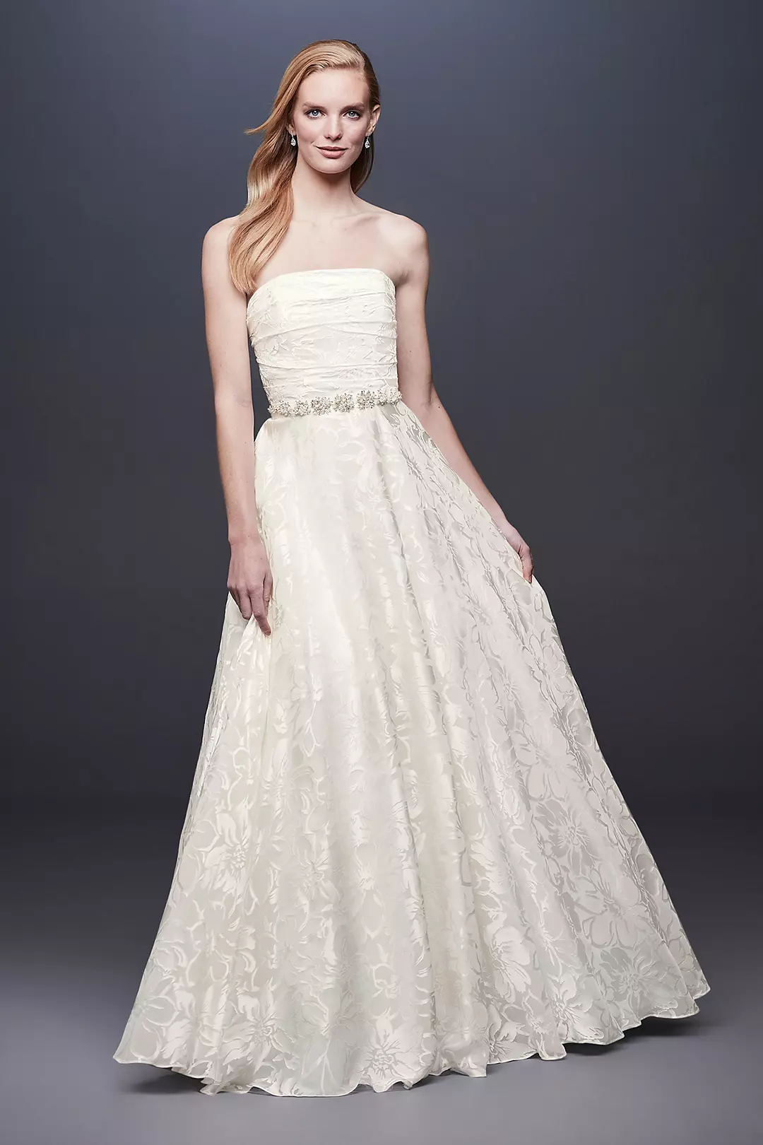 Floral Printed Organza A-line Wedding Dress - Image 6