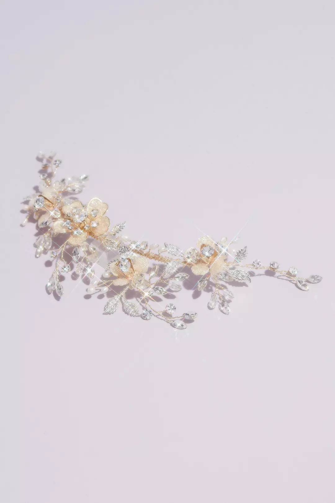 Floral Vine Headpiece with Crystals and Pearls - Image 2