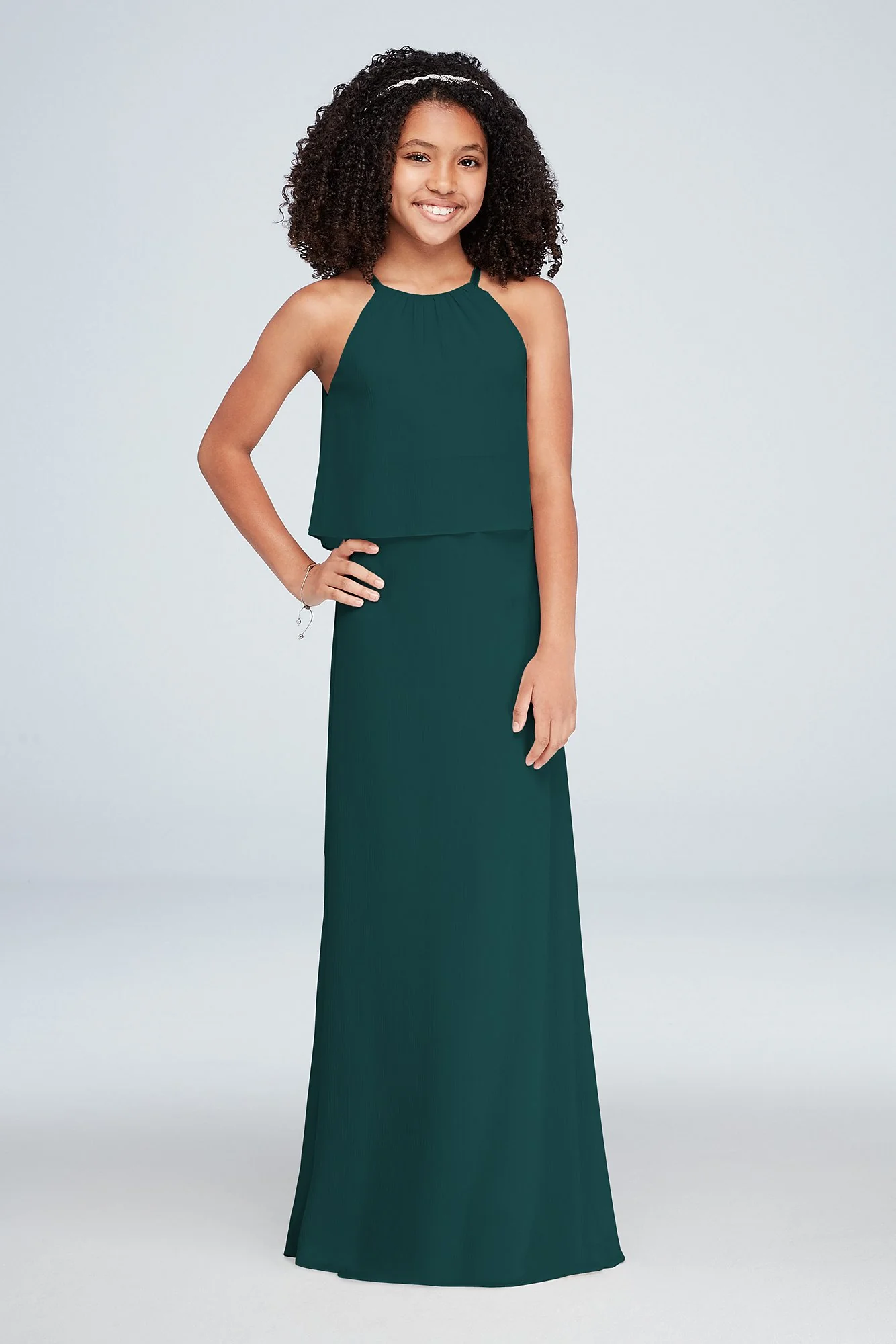Flounced Crinkle Chiffon Girls Dress - Image 12