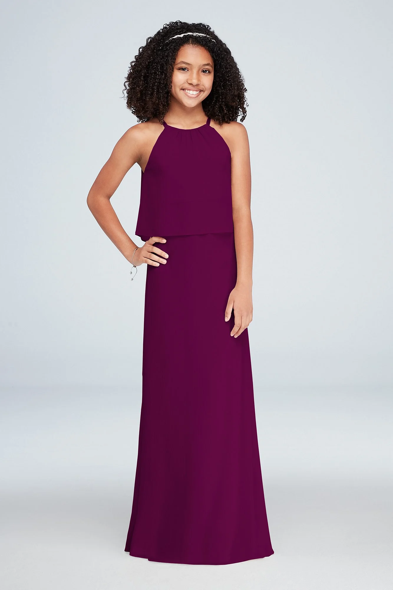 Flounced Crinkle Chiffon Girls Dress - Image 13