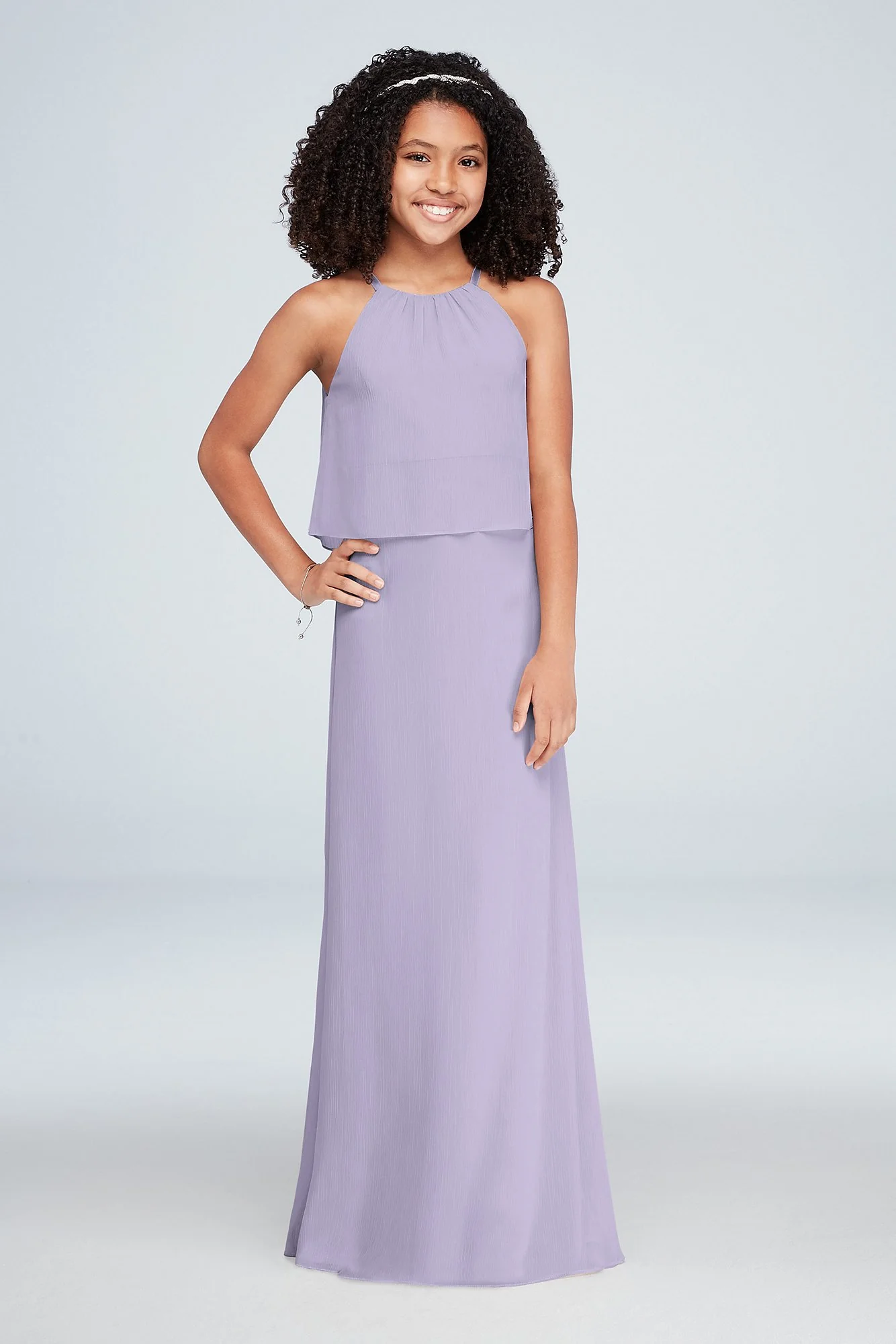 Flounced Crinkle Chiffon Girls Dress - Image 14