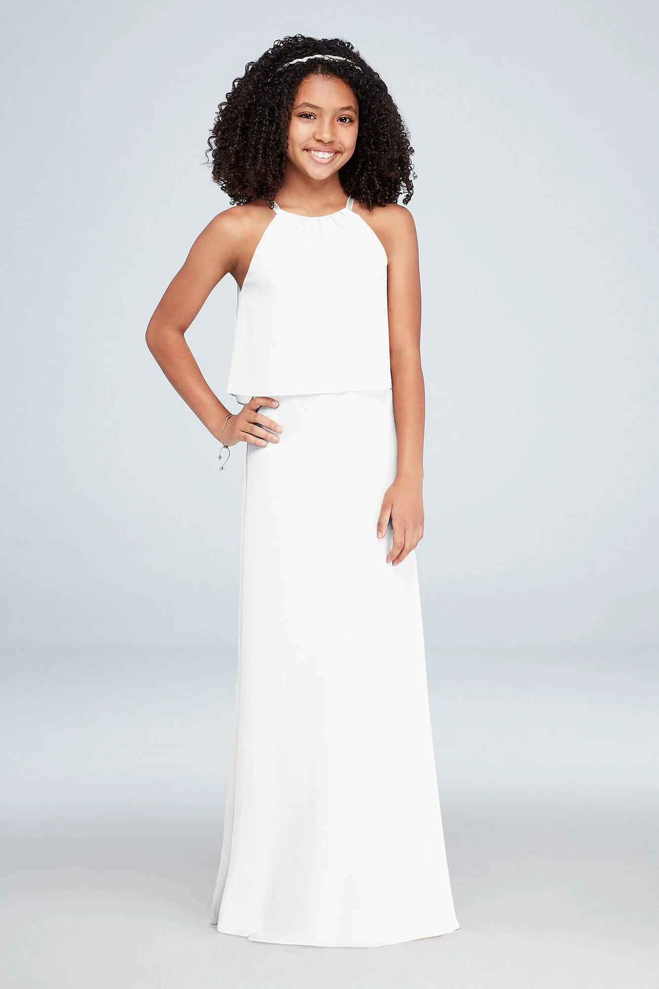 Flounced Crinkle Chiffon Girls Dress - Image 16
