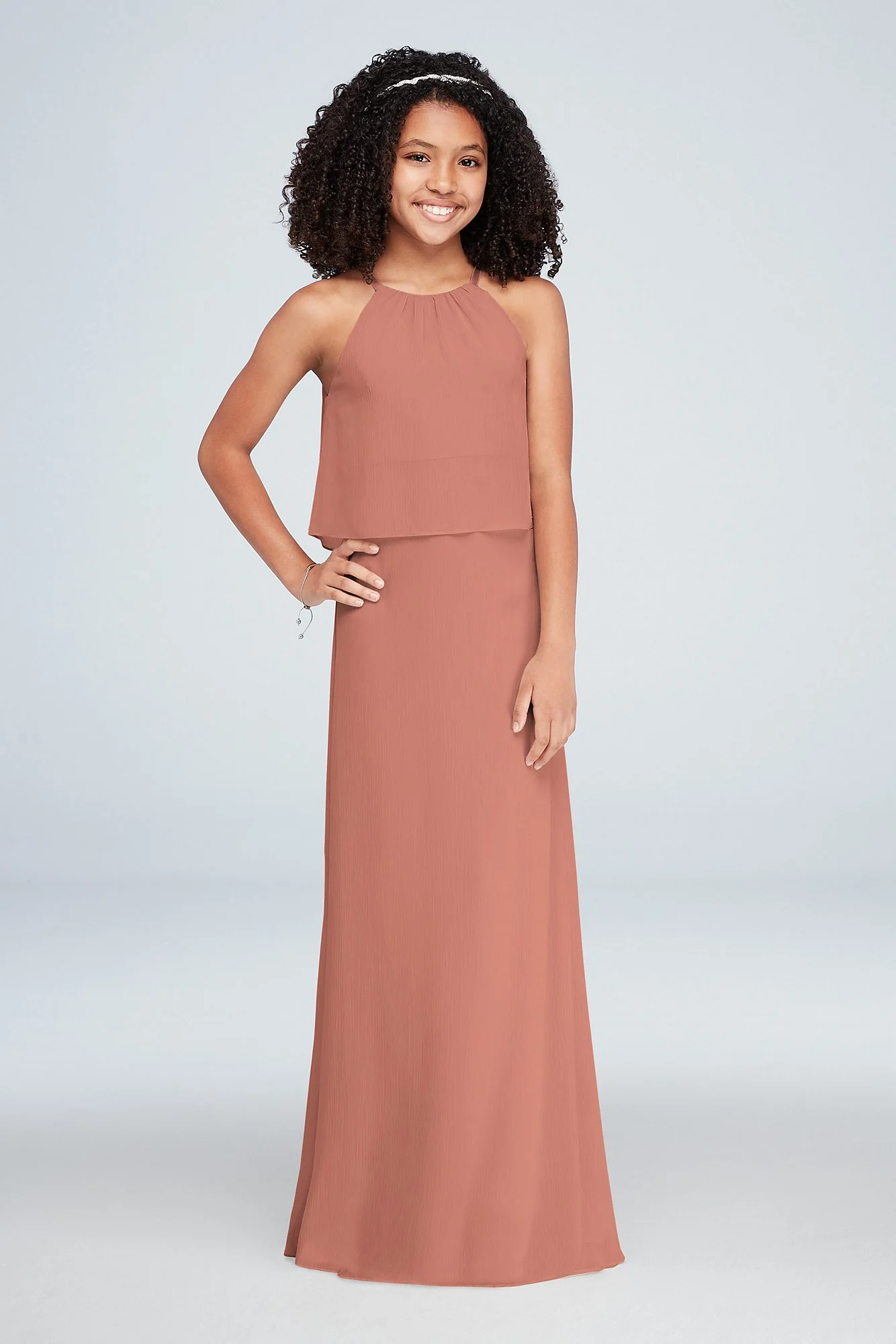 Flounced Crinkle Chiffon Girls Dress - Image 17
