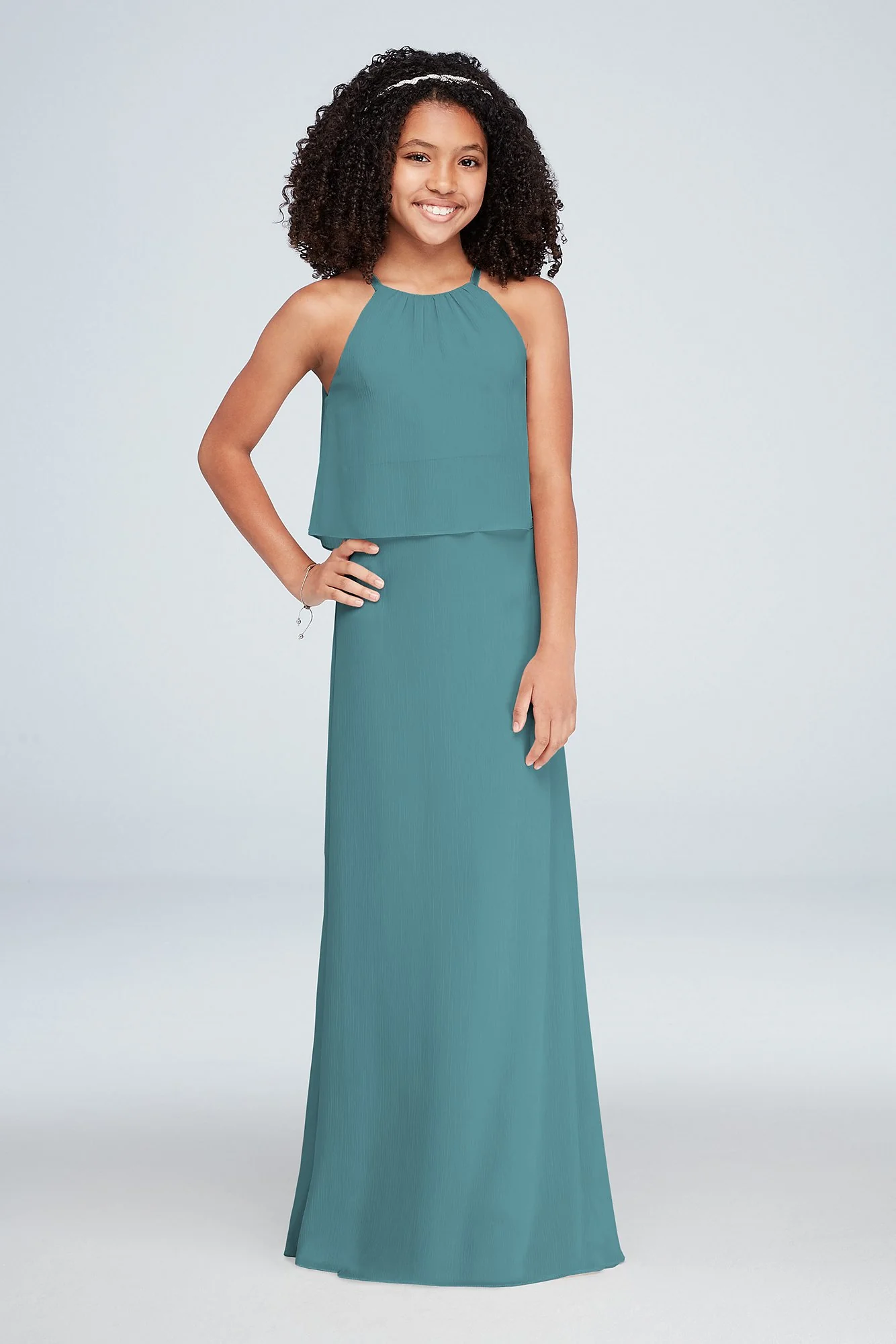 Flounced Crinkle Chiffon Girls Dress - Image 18