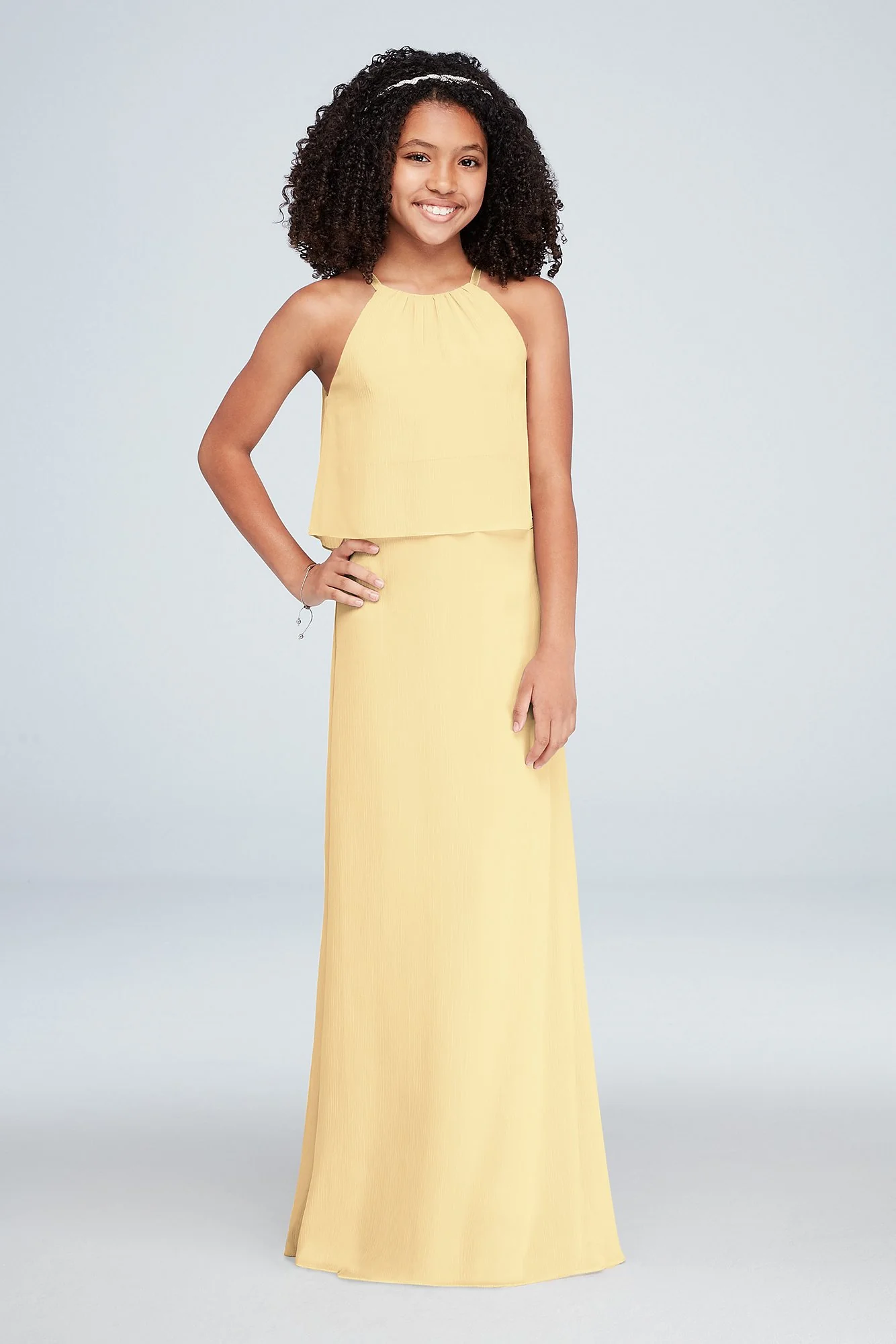 Flounced Crinkle Chiffon Girls Dress - Image 19