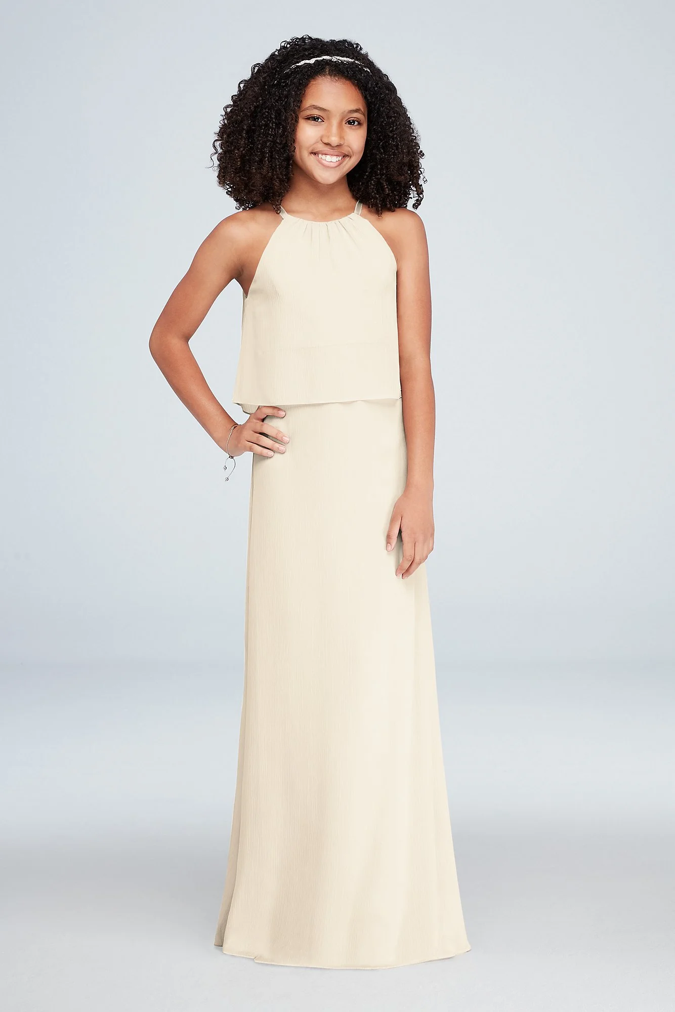 Flounced Crinkle Chiffon Girls Dress - Image 20