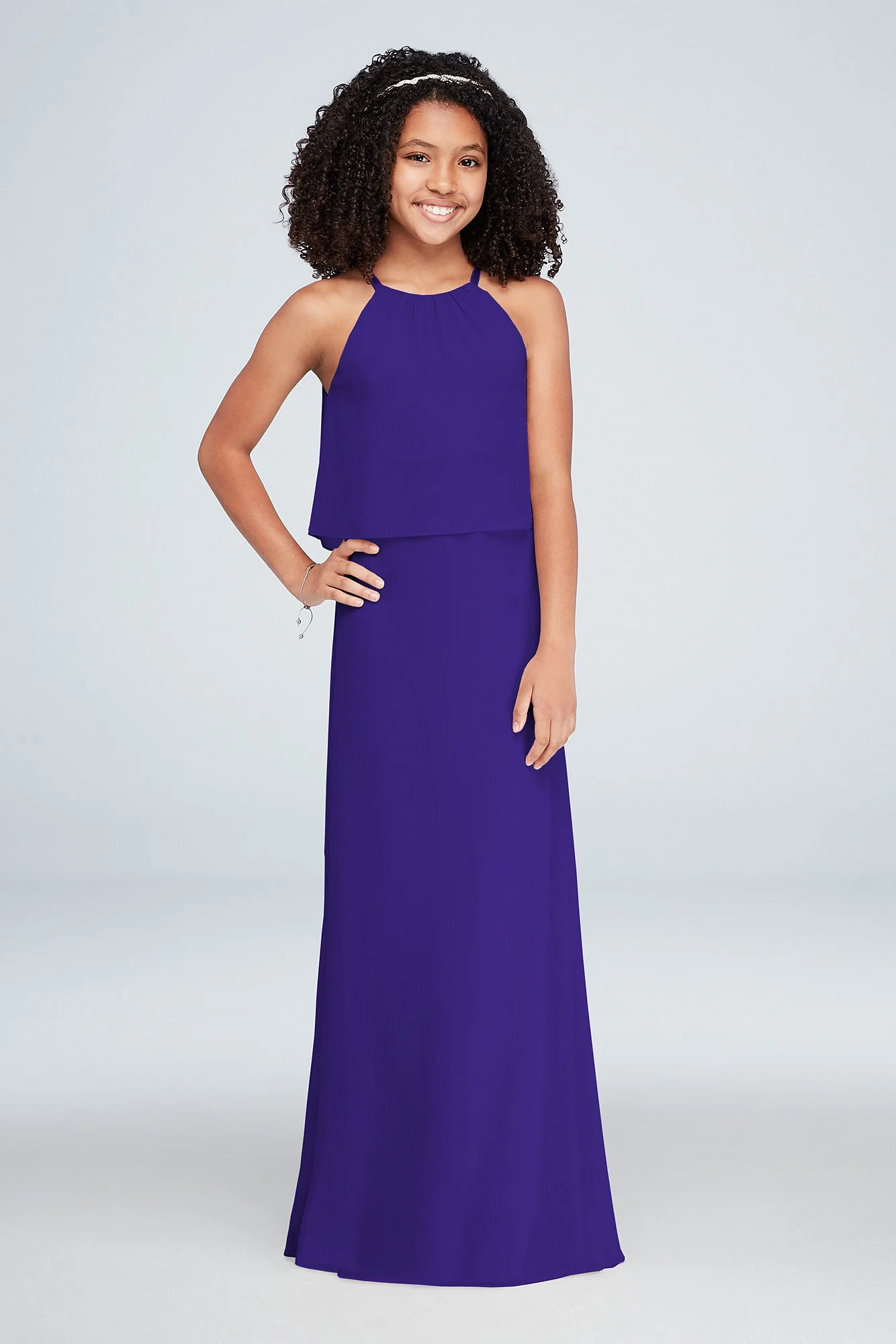 Flounced Crinkle Chiffon Girls Dress - Image 21