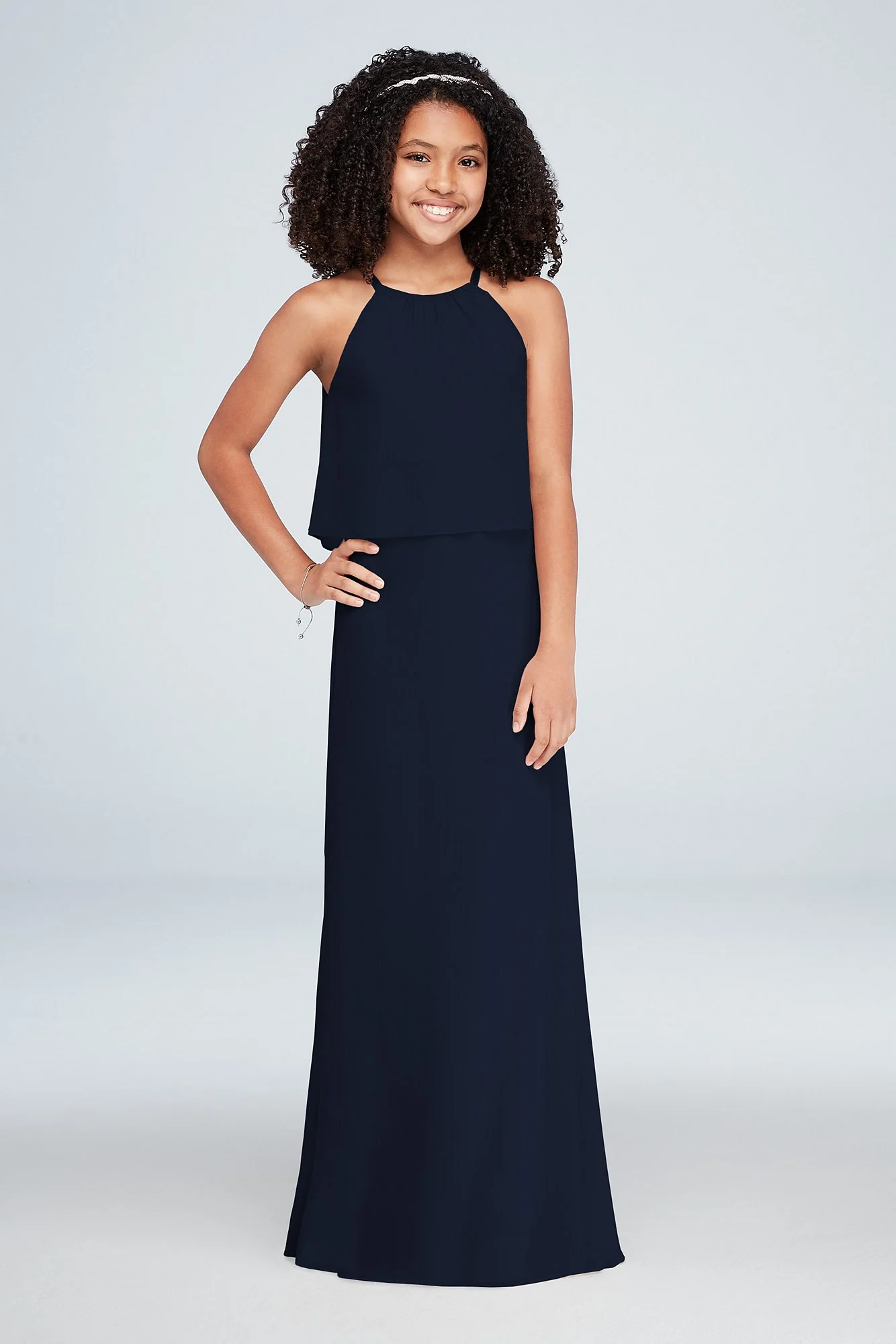 Flounced Crinkle Chiffon Girls Dress - Image 22