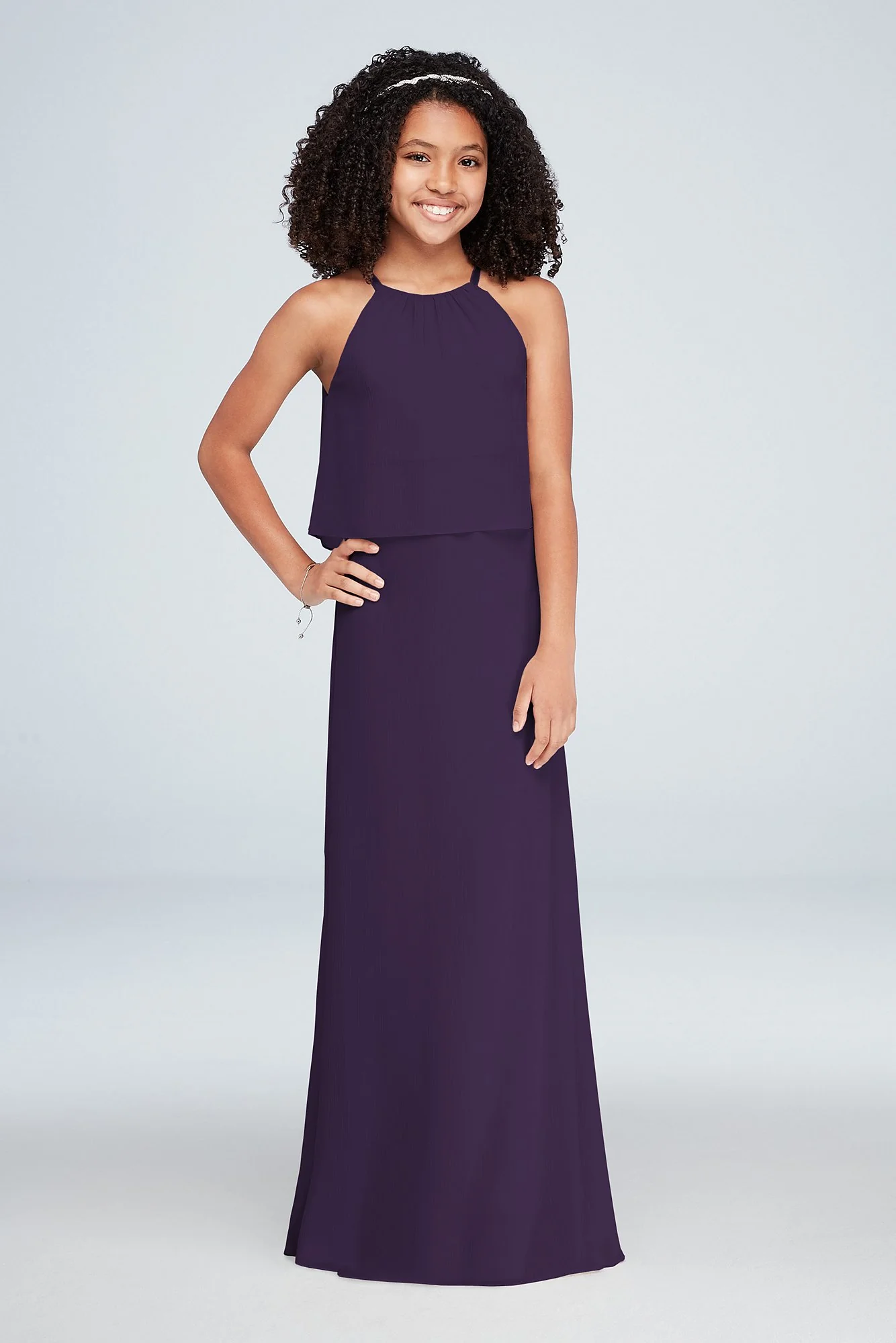 Flounced Crinkle Chiffon Girls Dress - Image 23