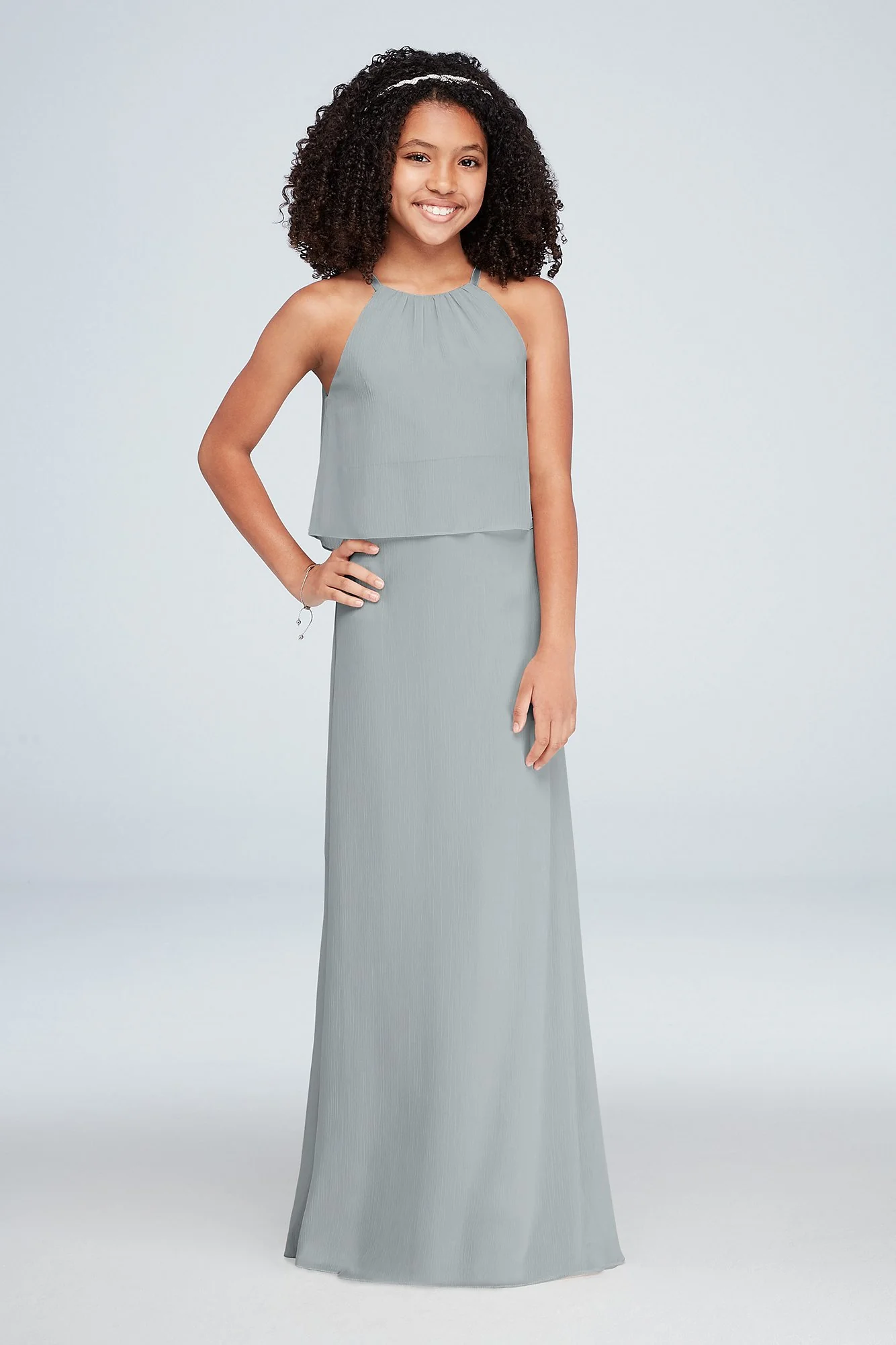 Flounced Crinkle Chiffon Girls Dress - Image 24
