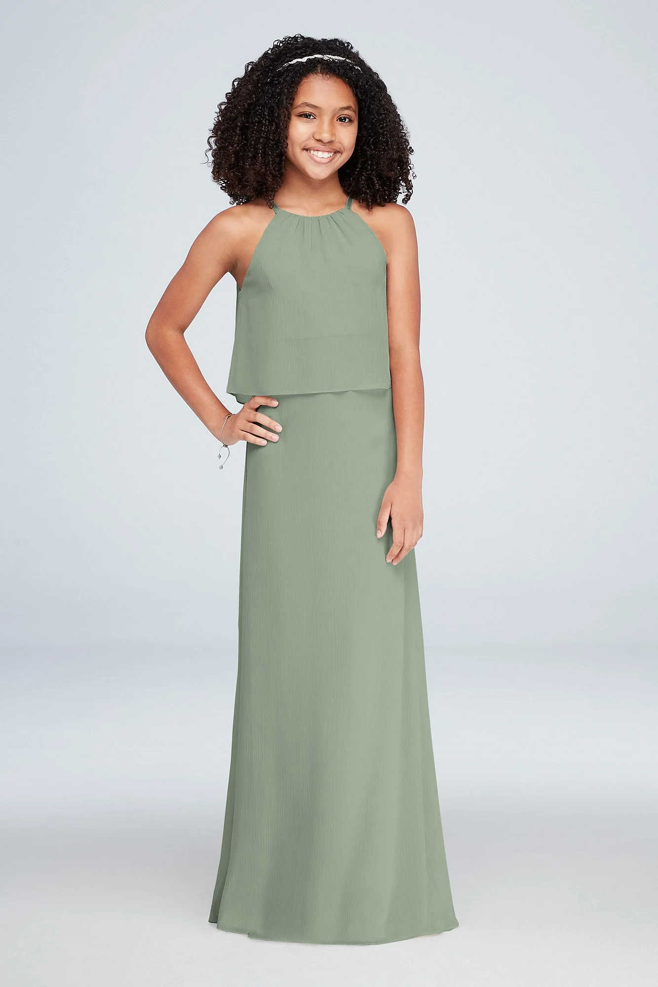 Flounced Crinkle Chiffon Girls Dress - Image 26