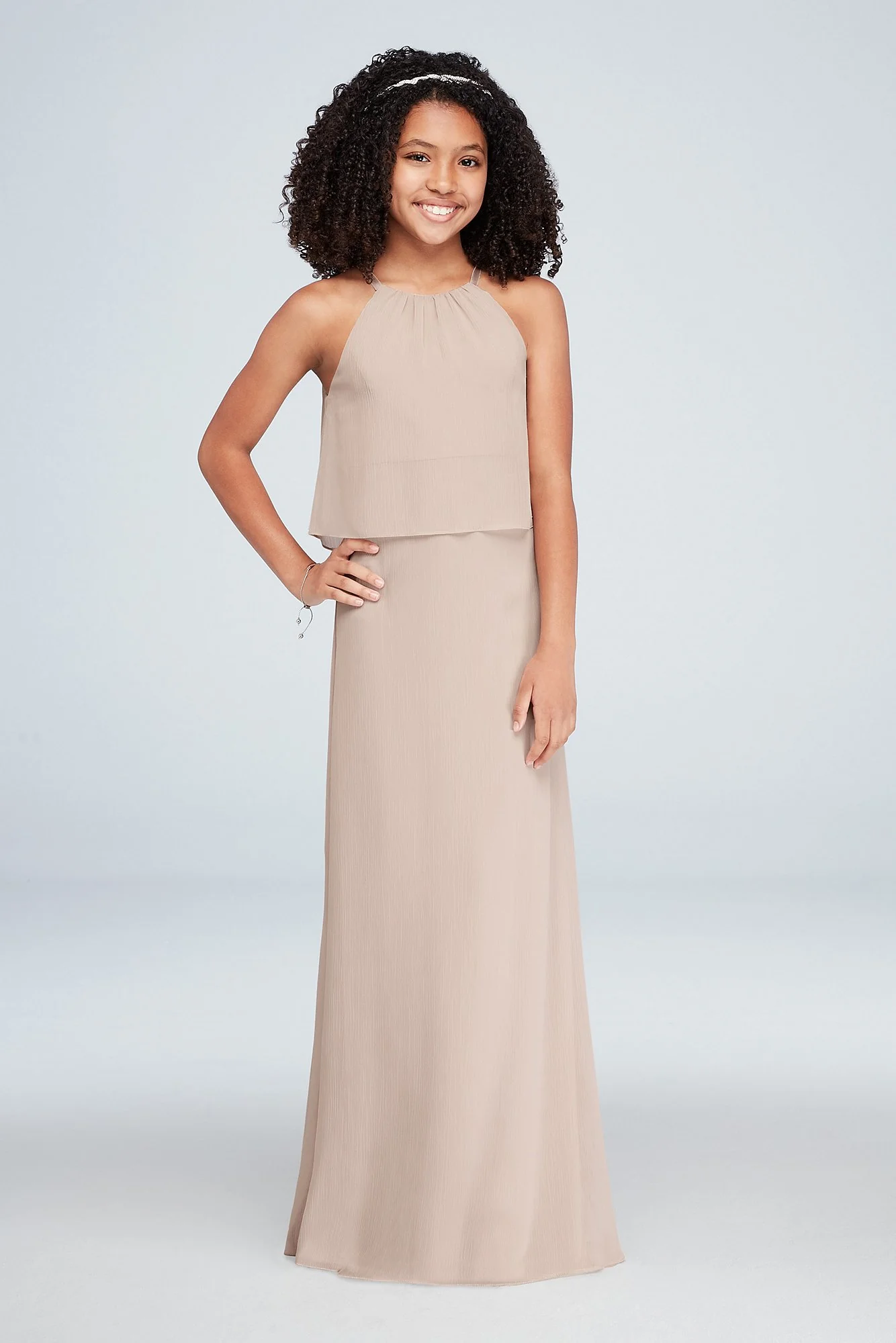 Flounced Crinkle Chiffon Girls Dress - Image 28