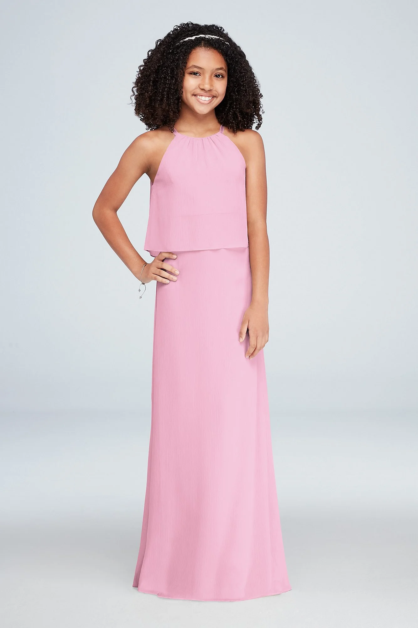 Flounced Crinkle Chiffon Girls Dress - Image 29
