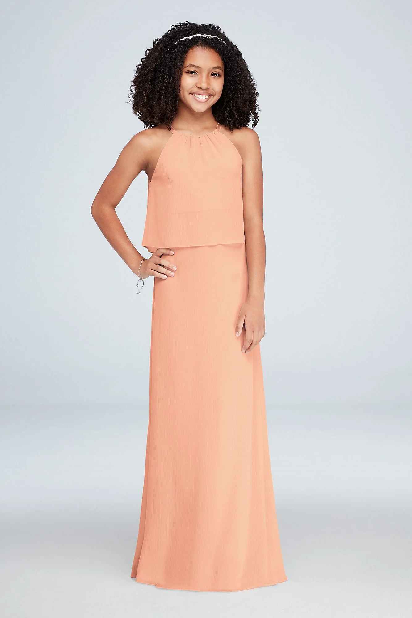 Flounced Crinkle Chiffon Girls Dress - Image 30