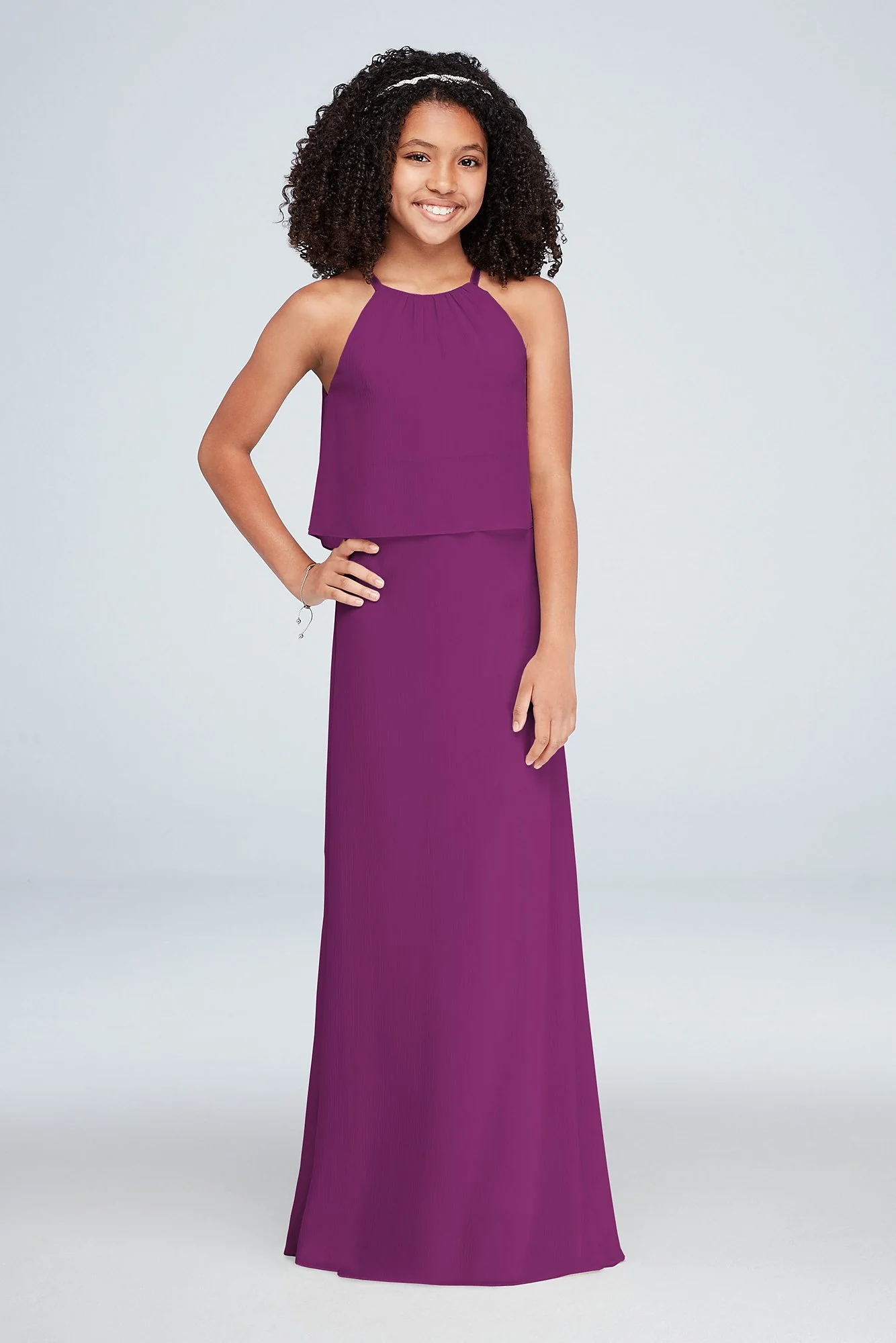 Flounced Crinkle Chiffon Girls Dress - Image 31
