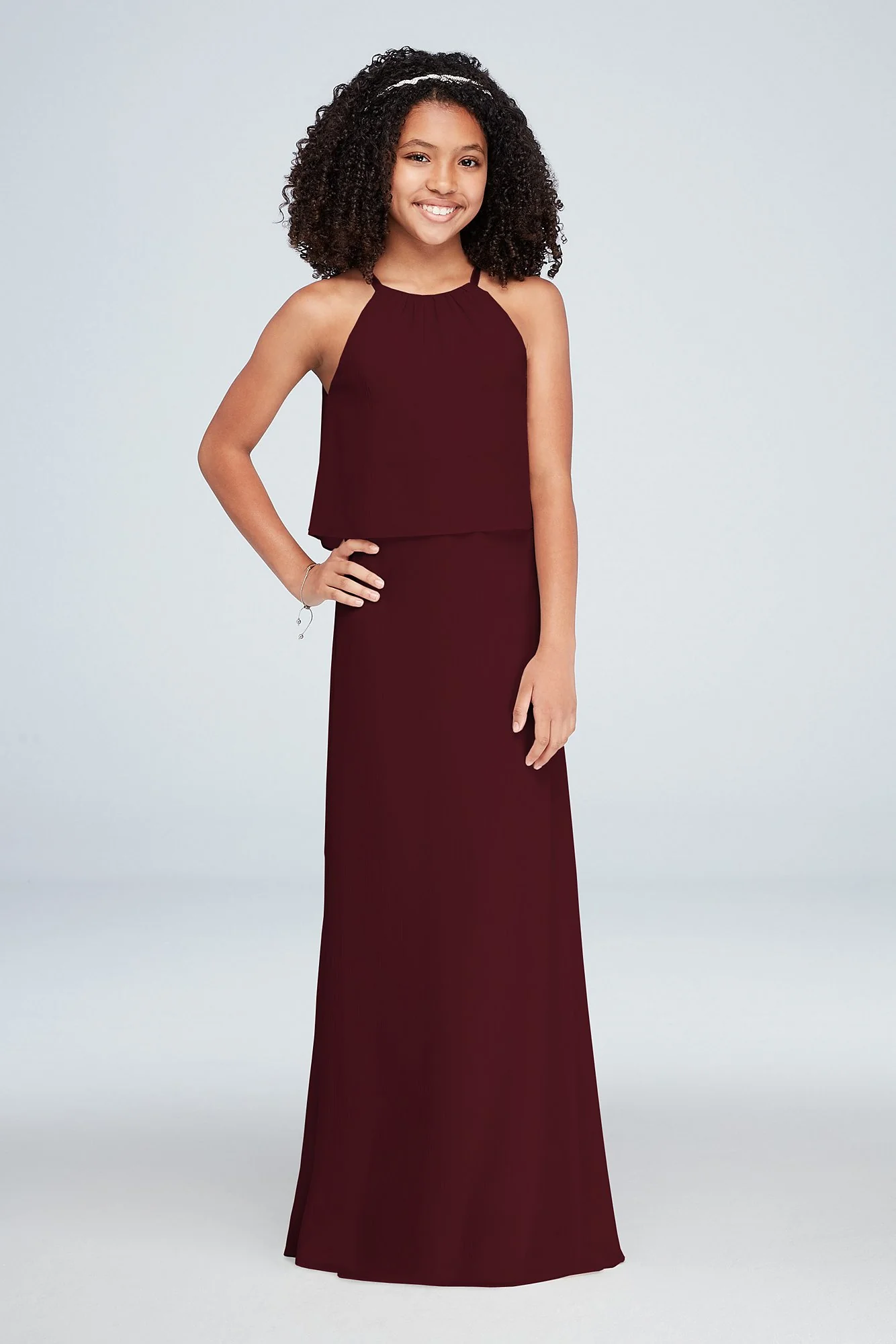 Flounced Crinkle Chiffon Girls Dress - Image 32