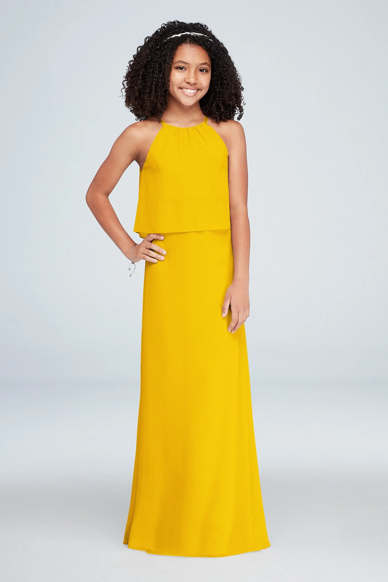 Flounced Crinkle Chiffon Girls Dress - Image 33