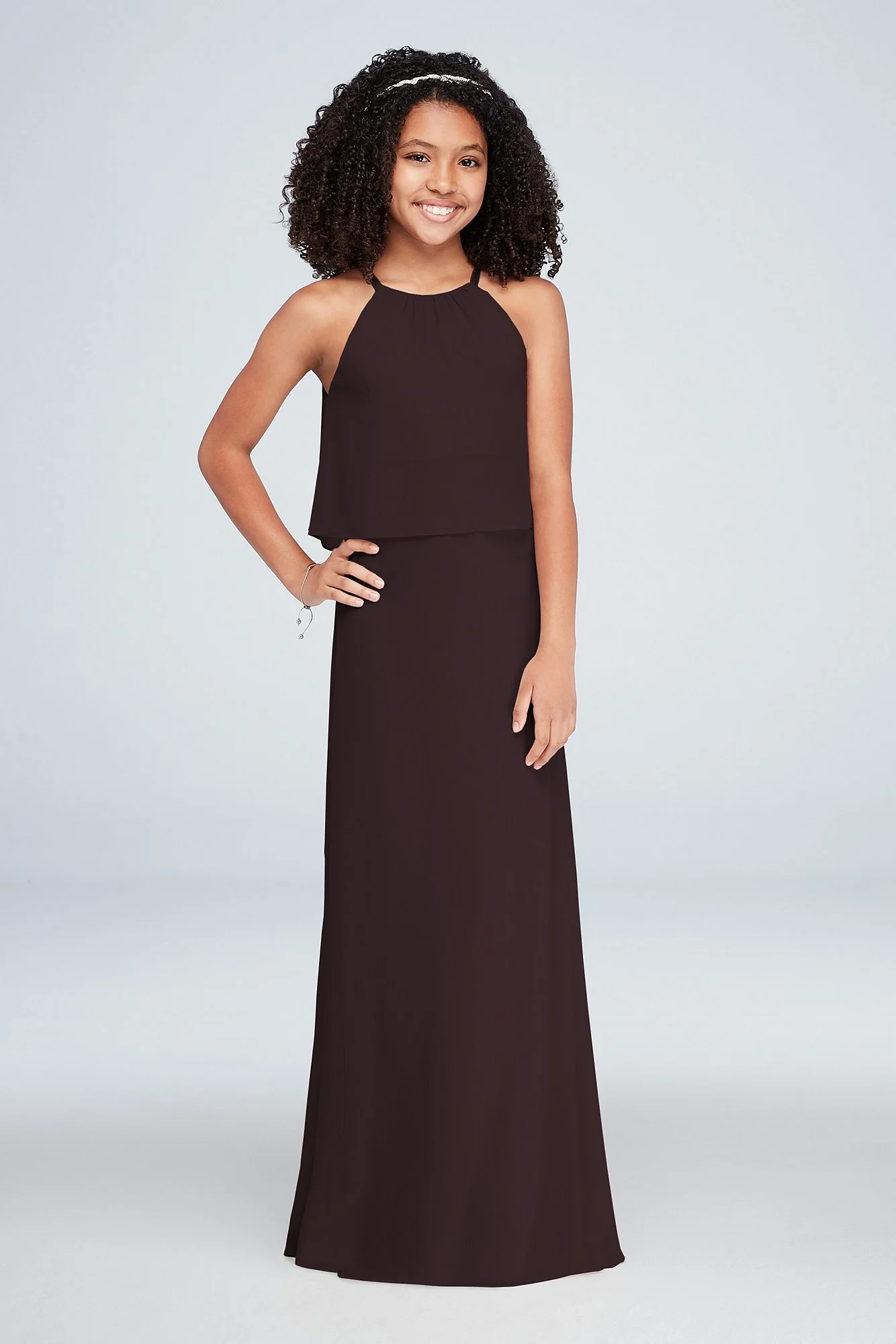 Flounced Crinkle Chiffon Girls Dress - Image 34