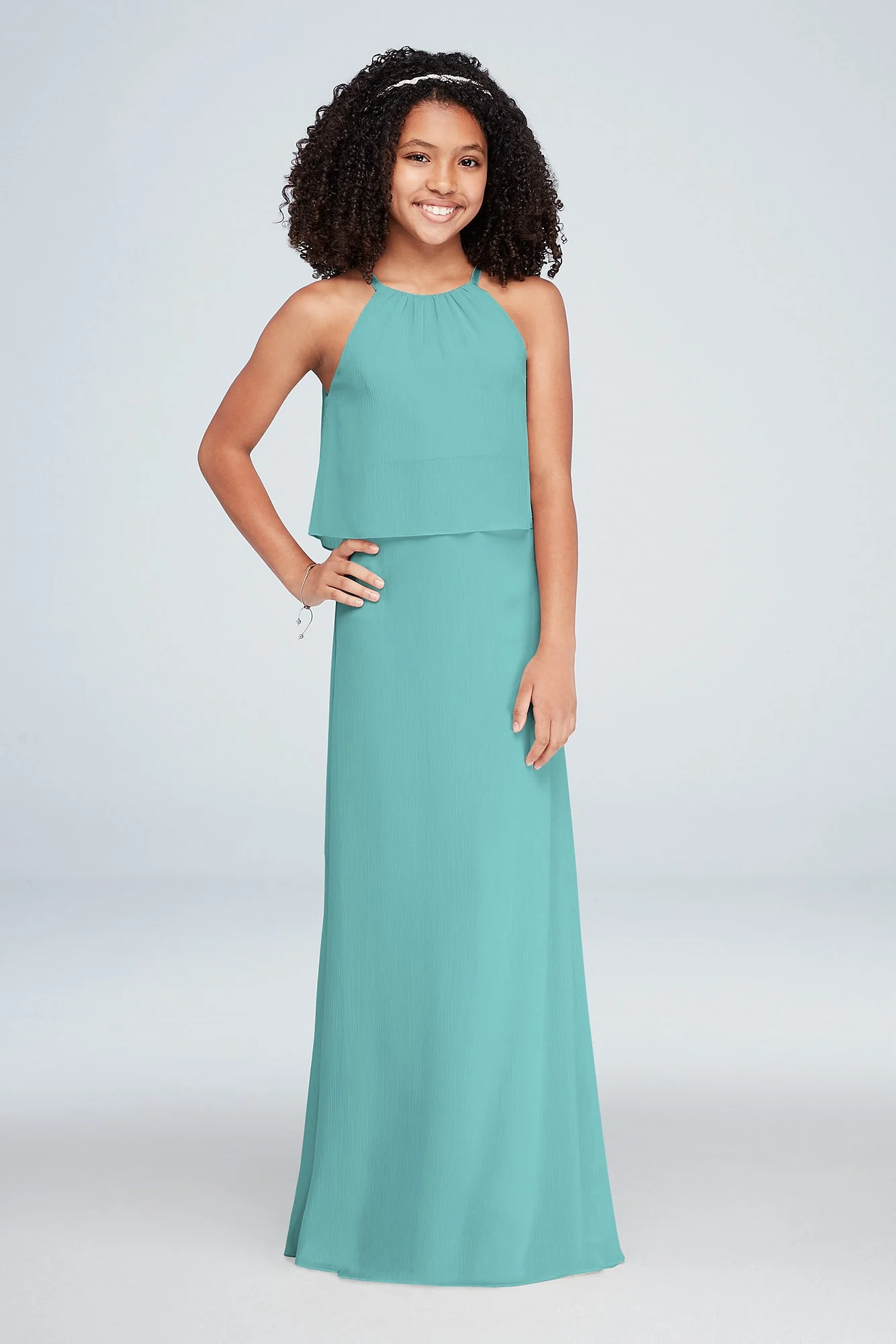 Flounced Crinkle Chiffon Girls Dress - Image 35