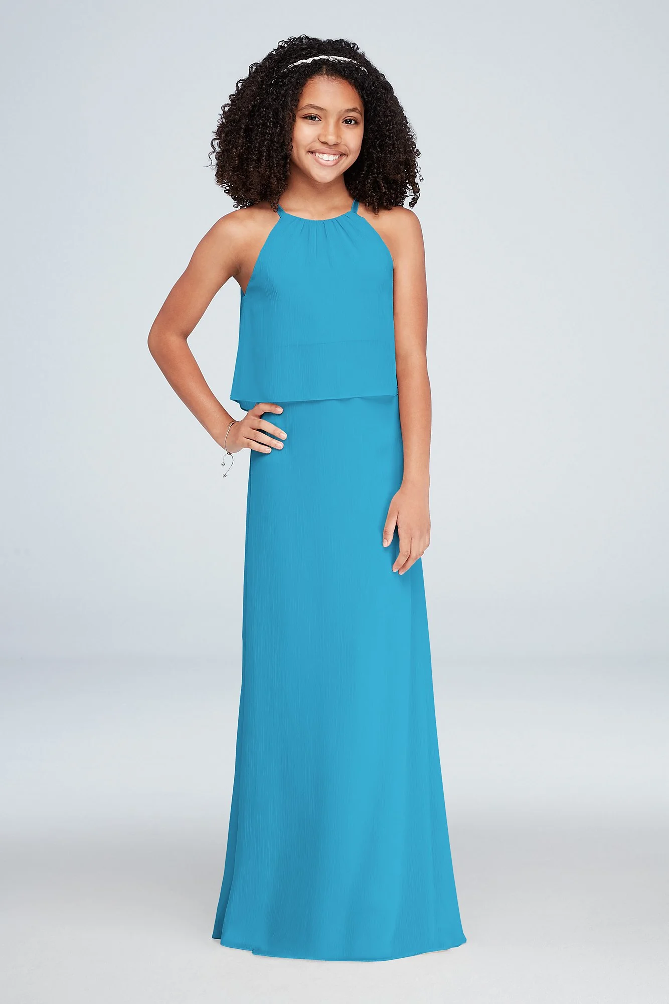 Flounced Crinkle Chiffon Girls Dress - Image 37