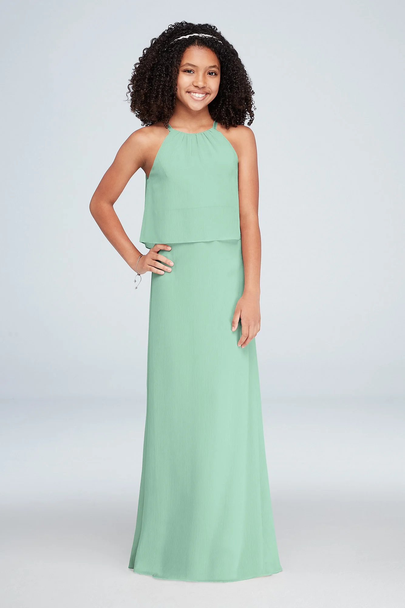 Flounced Crinkle Chiffon Girls Dress - Image 39