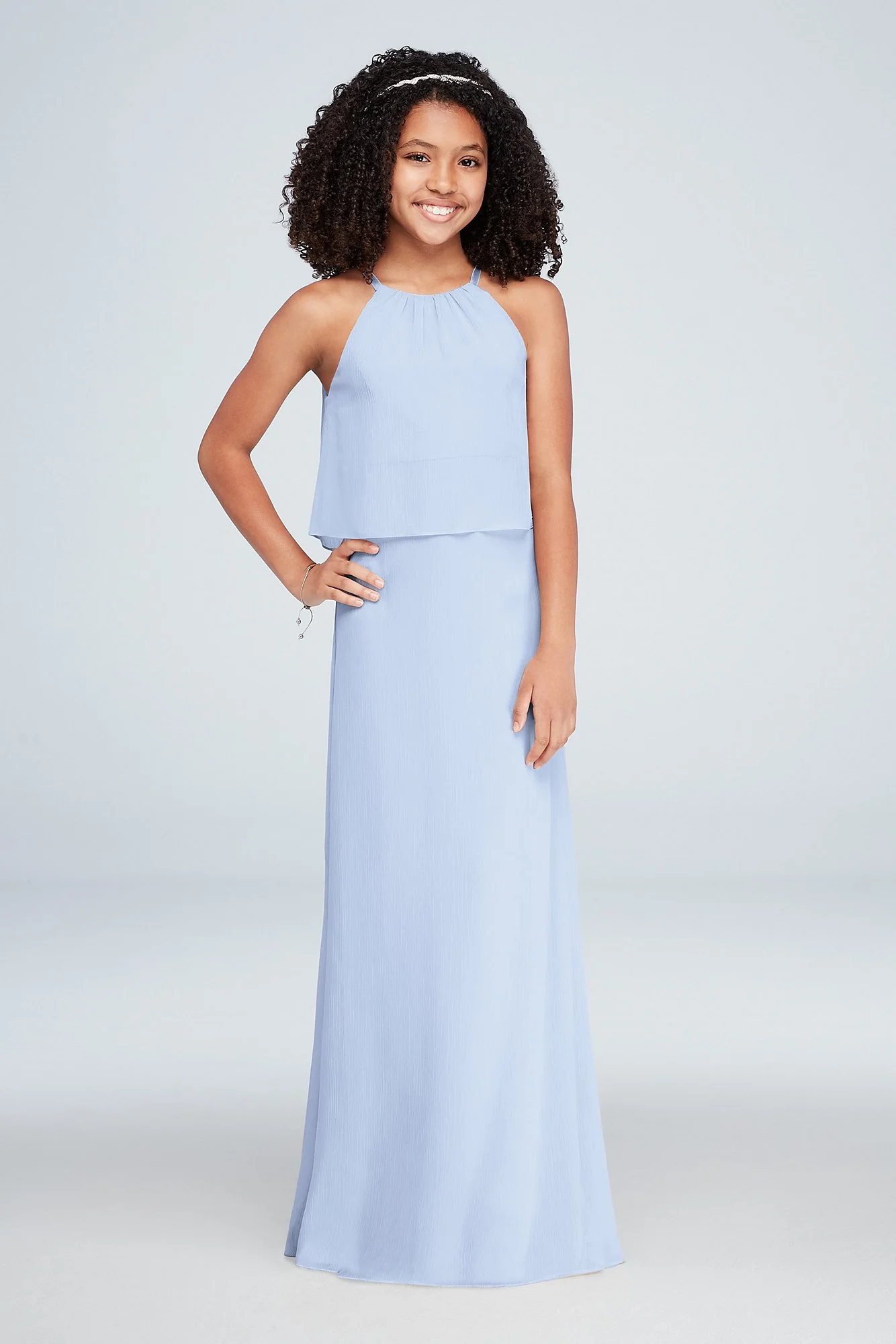 Flounced Crinkle Chiffon Girls Dress - Image 40