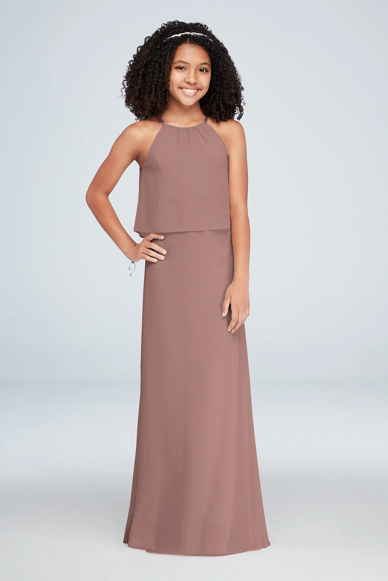 Flounced Crinkle Chiffon Girls Dress - Image 41