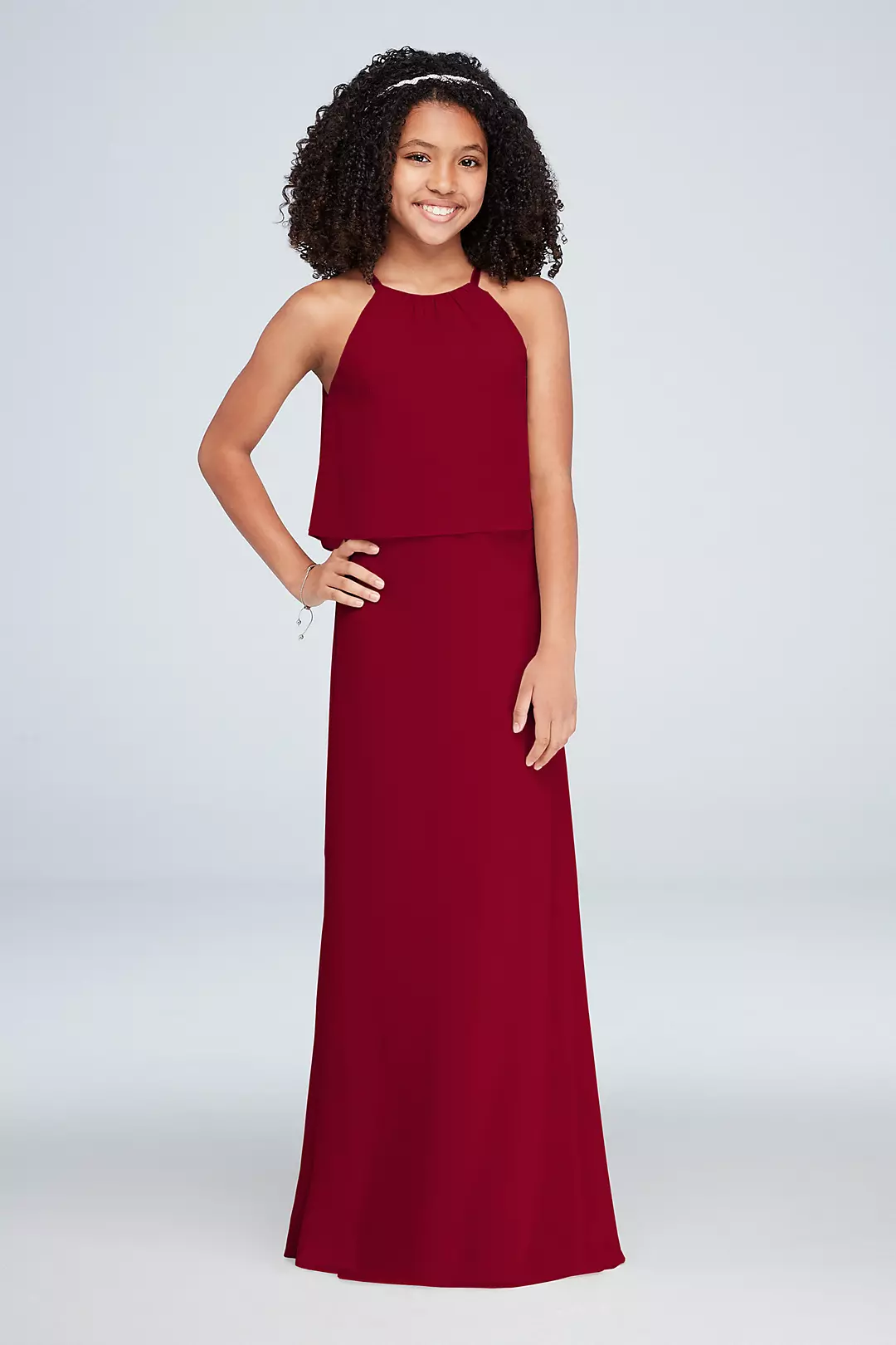 Flounced Crinkle Chiffon Girls Dress - Image 51