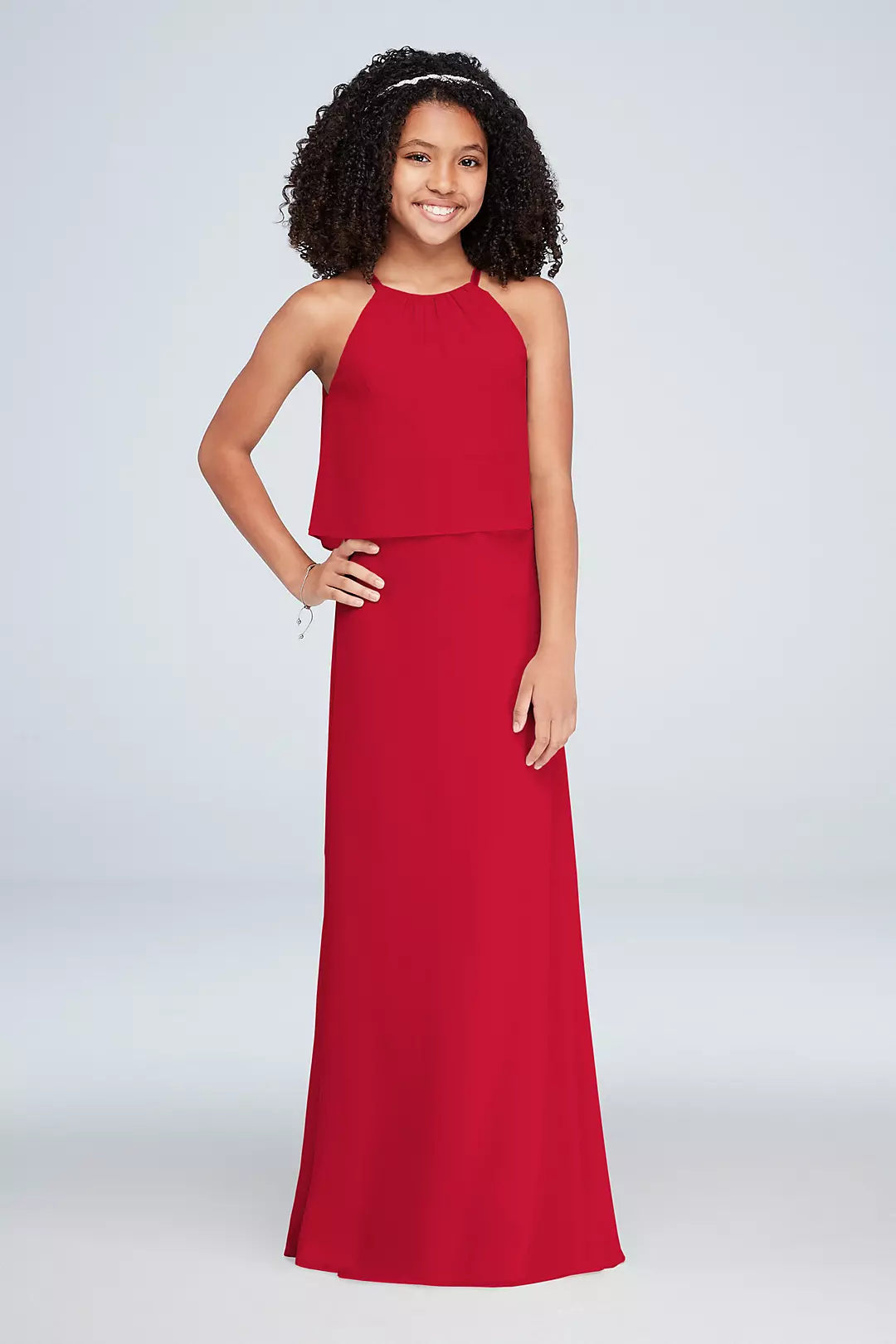 Flounced Crinkle Chiffon Girls Dress - Image 52