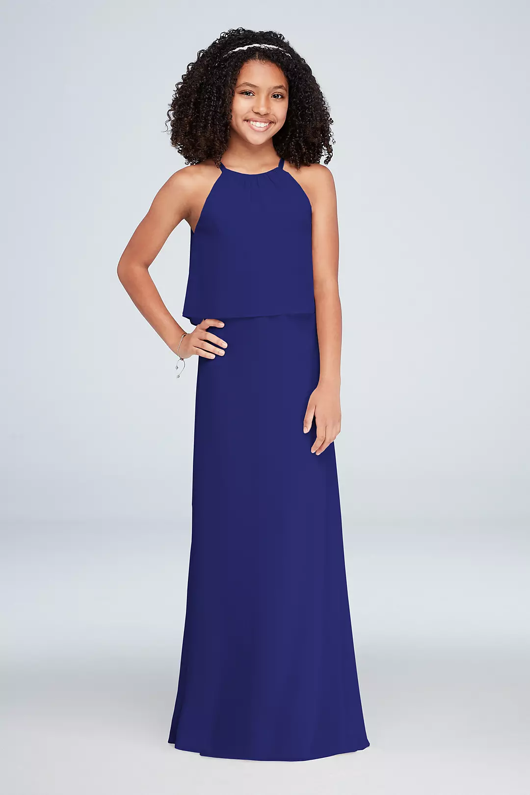 Flounced Crinkle Chiffon Girls Dress - Image 54